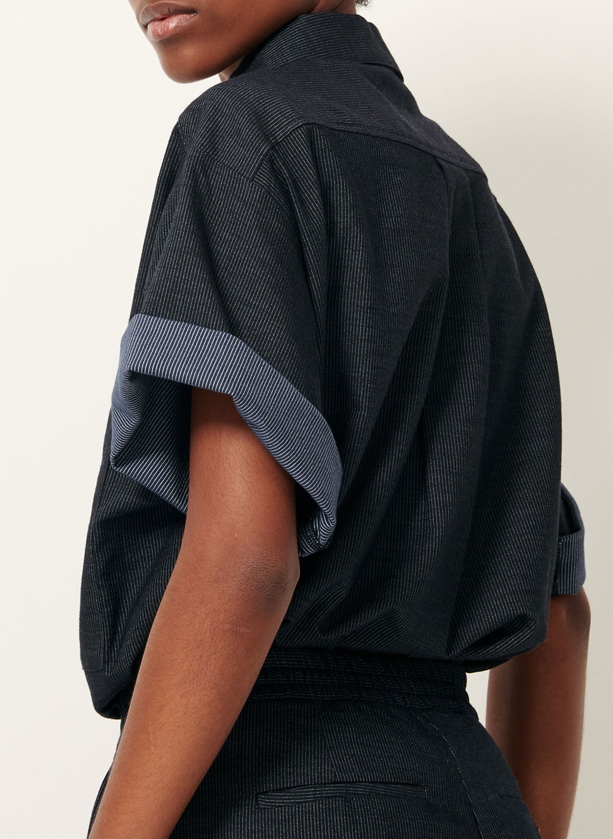 Chemise col classique en denim ka SESSUN Bleu