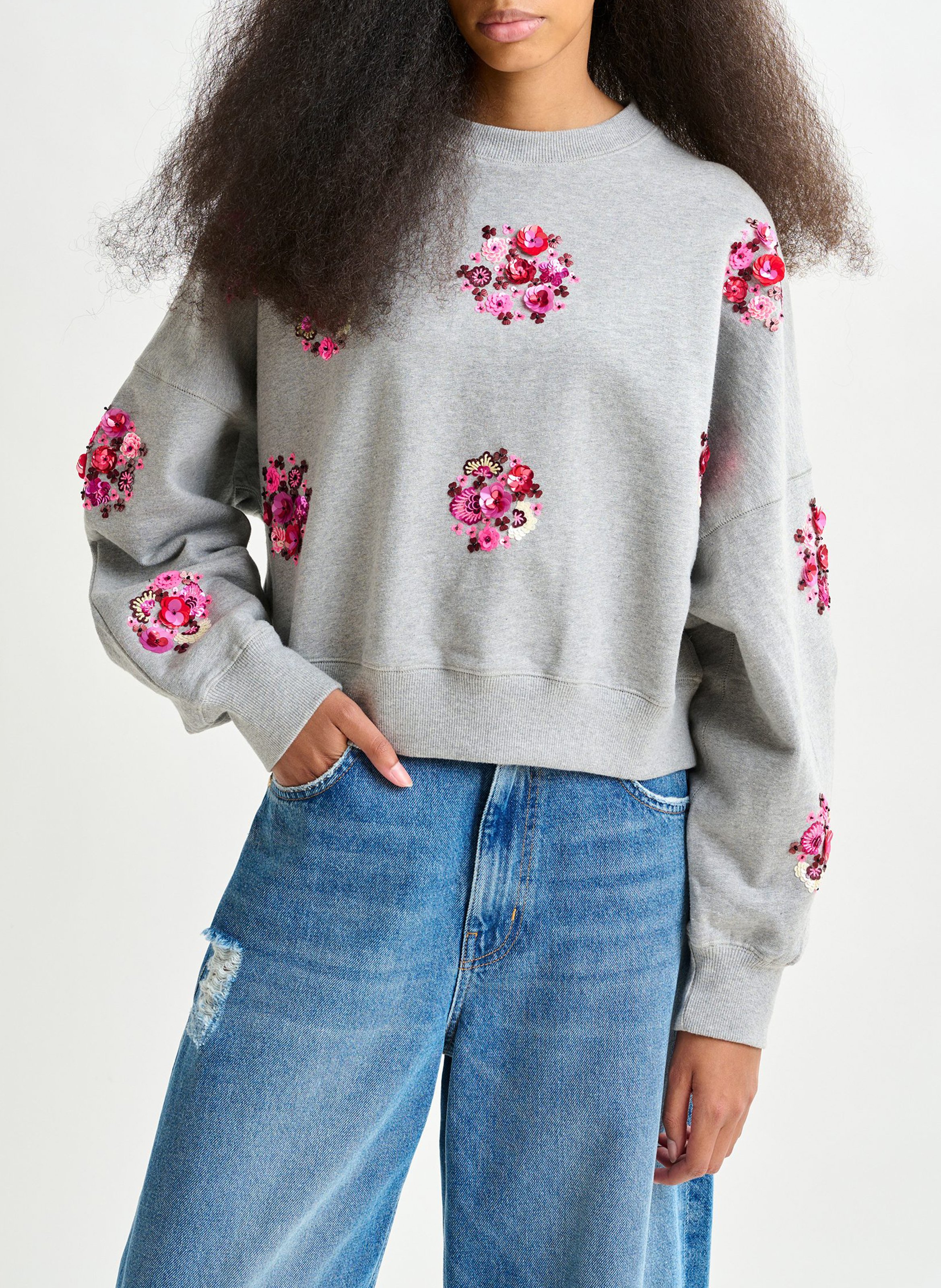 Sweat col rond en coton itro ESSENTIEL ANTWERP Gris