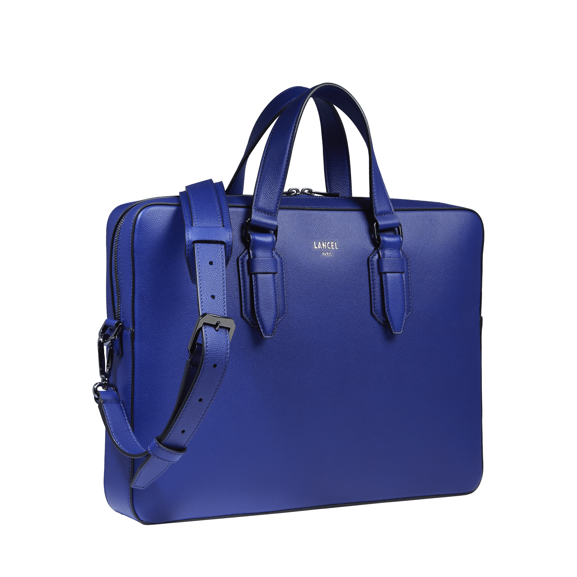 Porte-documents zippé 14" charlie de lancel en cuir LANCEL Bleu