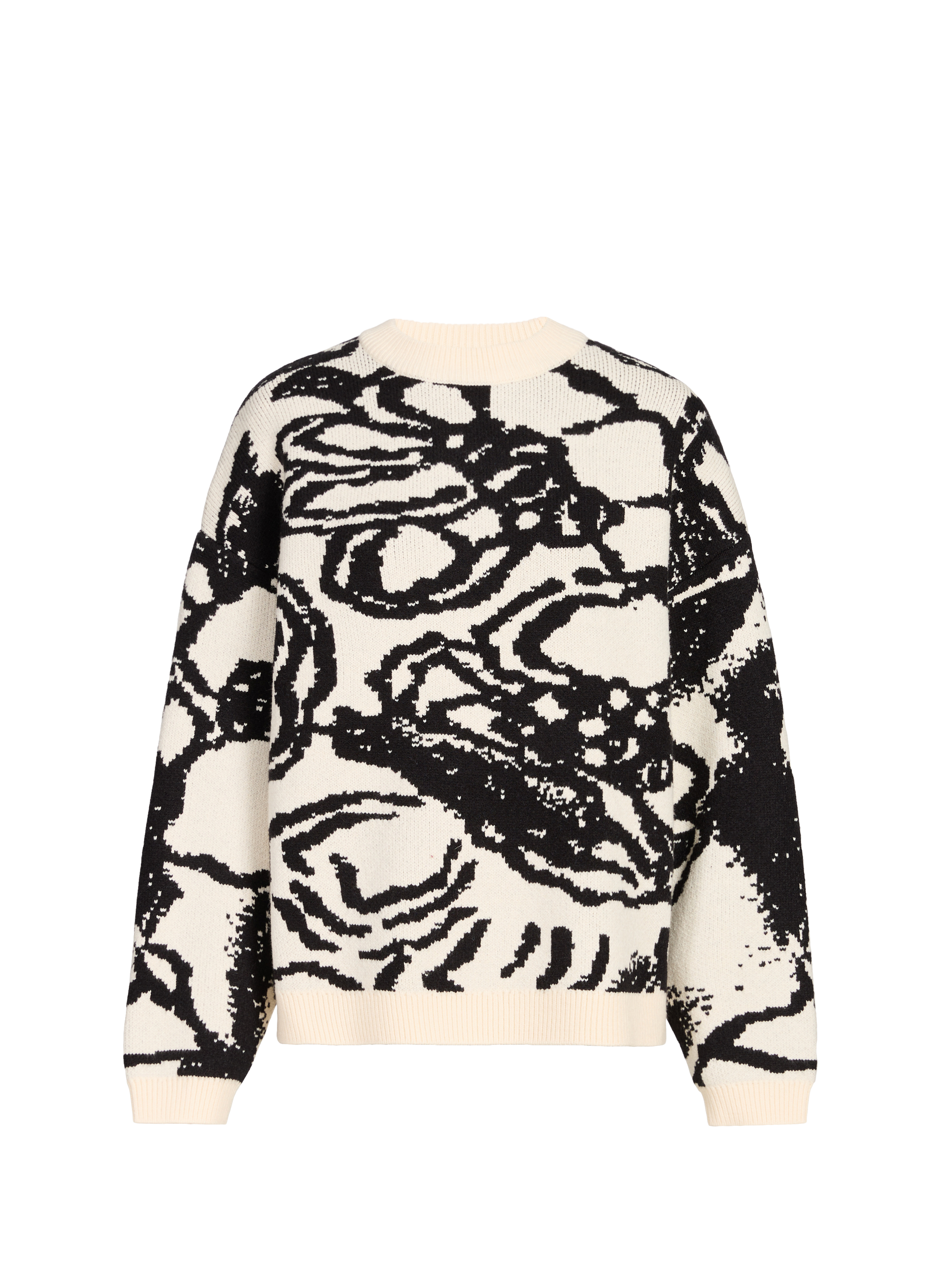 Oversized patterned sweater TOPSHOP Beige