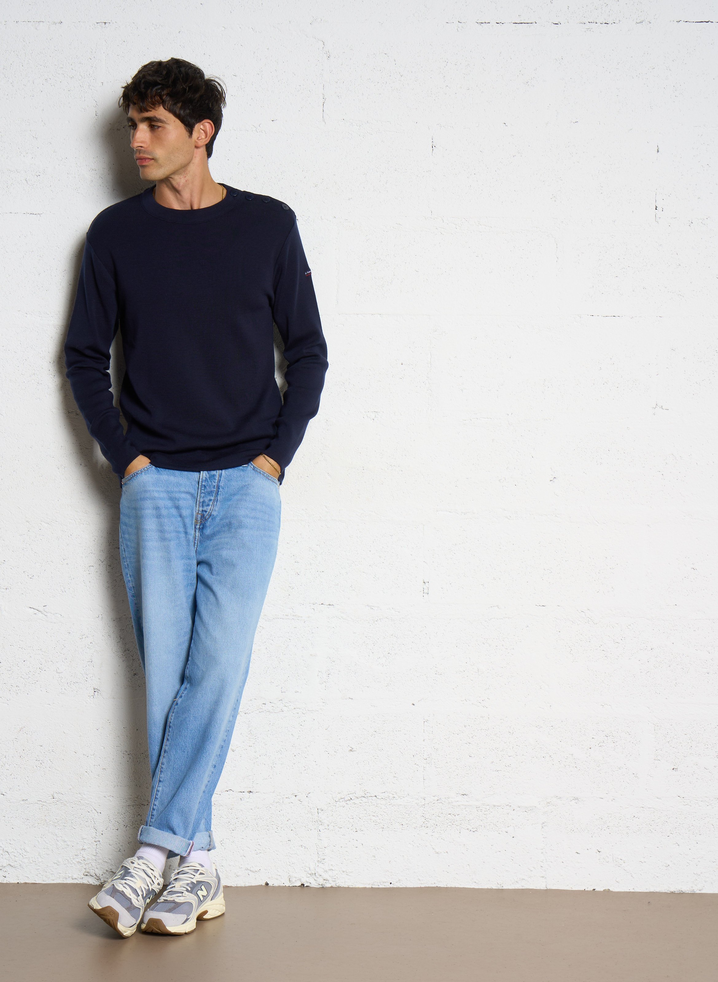 Pull col rond regular fit en laine goulenez ARMOR-LUX Bleu