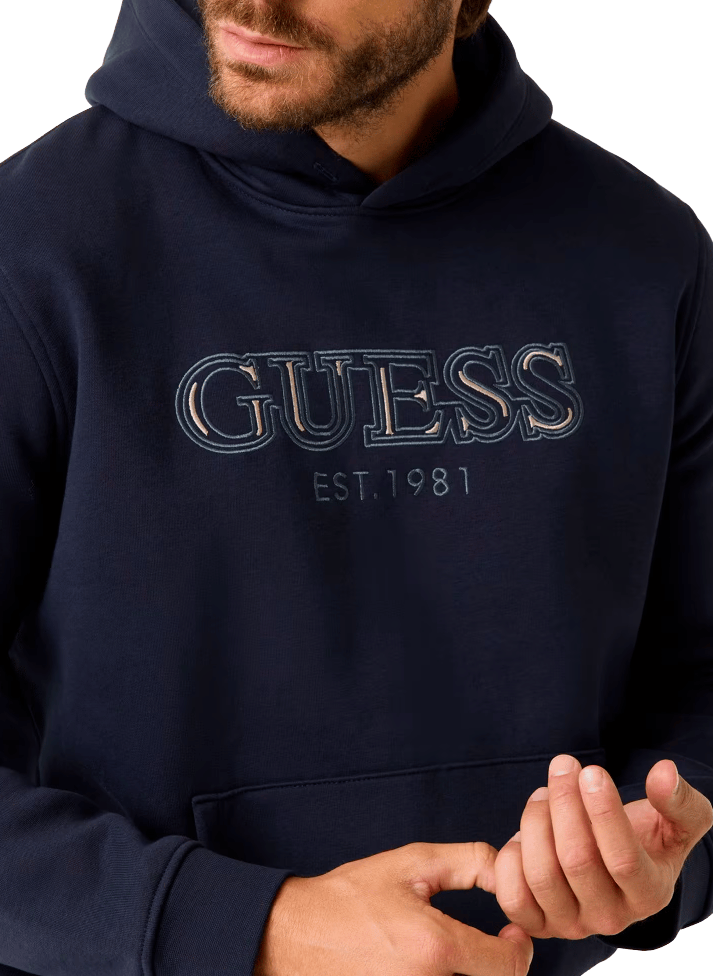 Cotton Blend Hoodie GUESS Blue