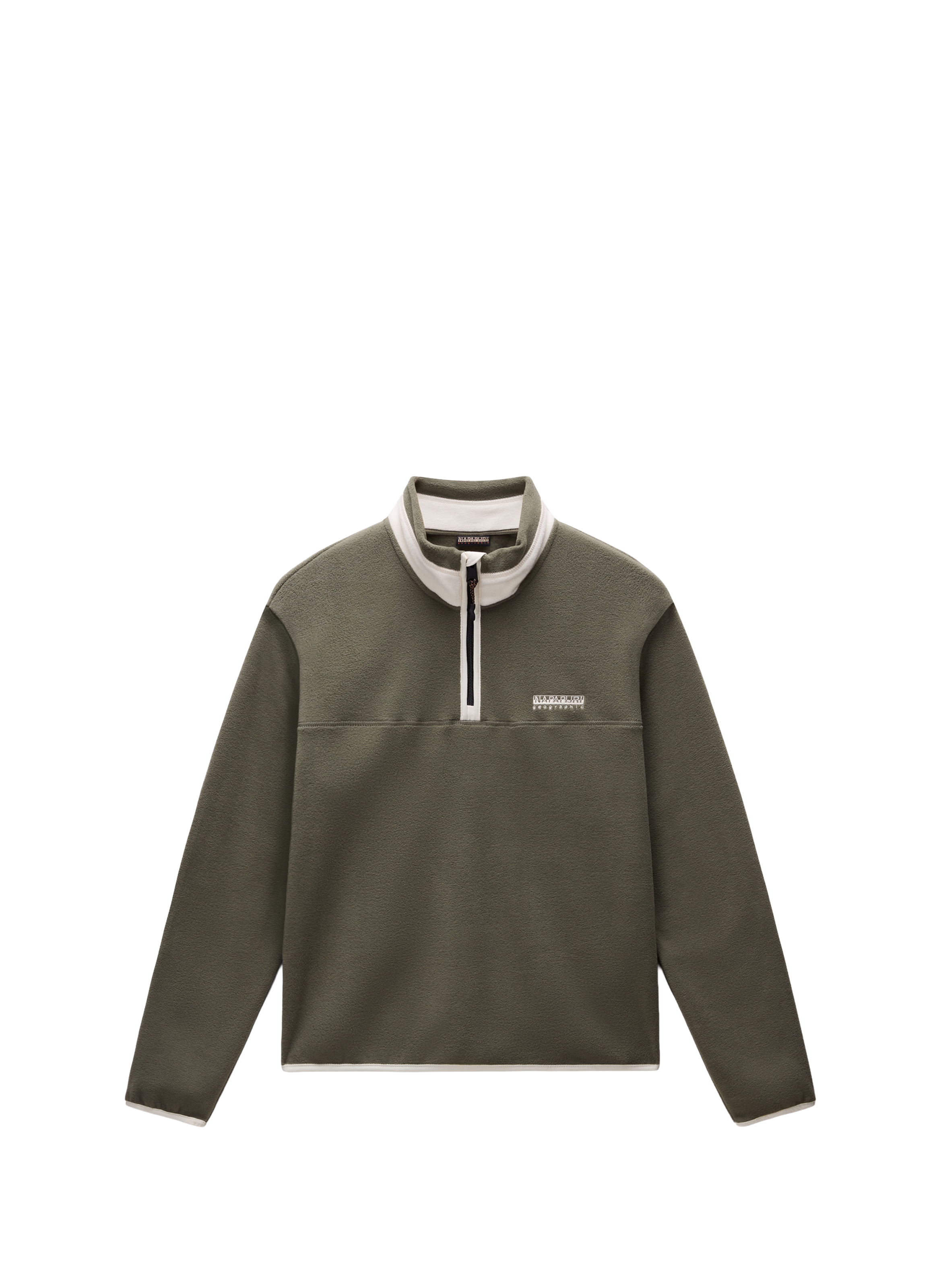 Straight high-neck polar fleece NAPAPIJRI Green