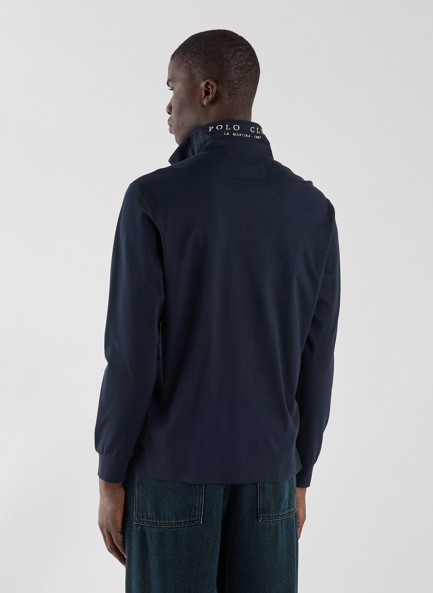 Polo à manches longues en coton LA MARTINA Bleu