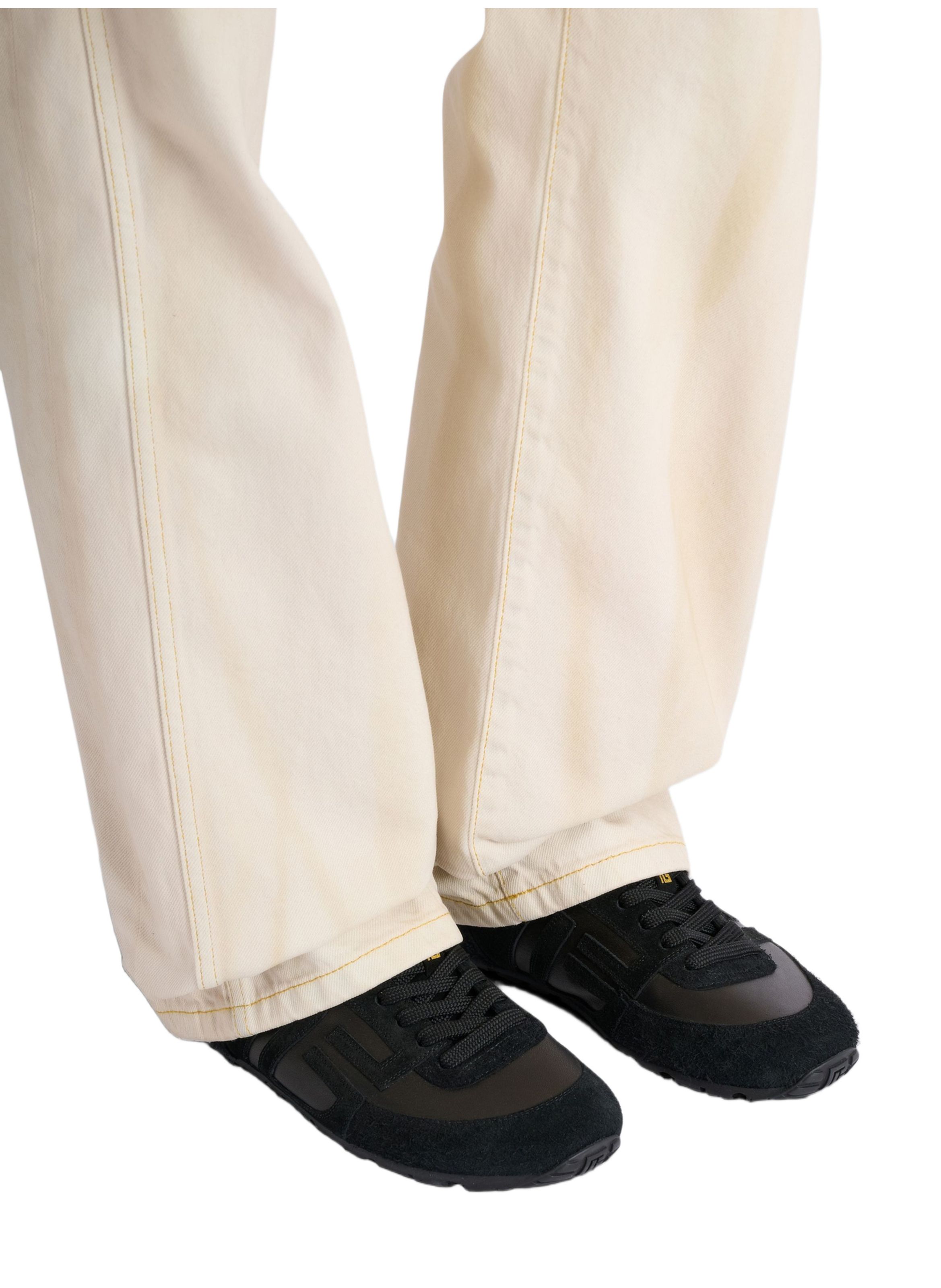 Baskets racer 45 en daim et agneau BALMAIN Noir