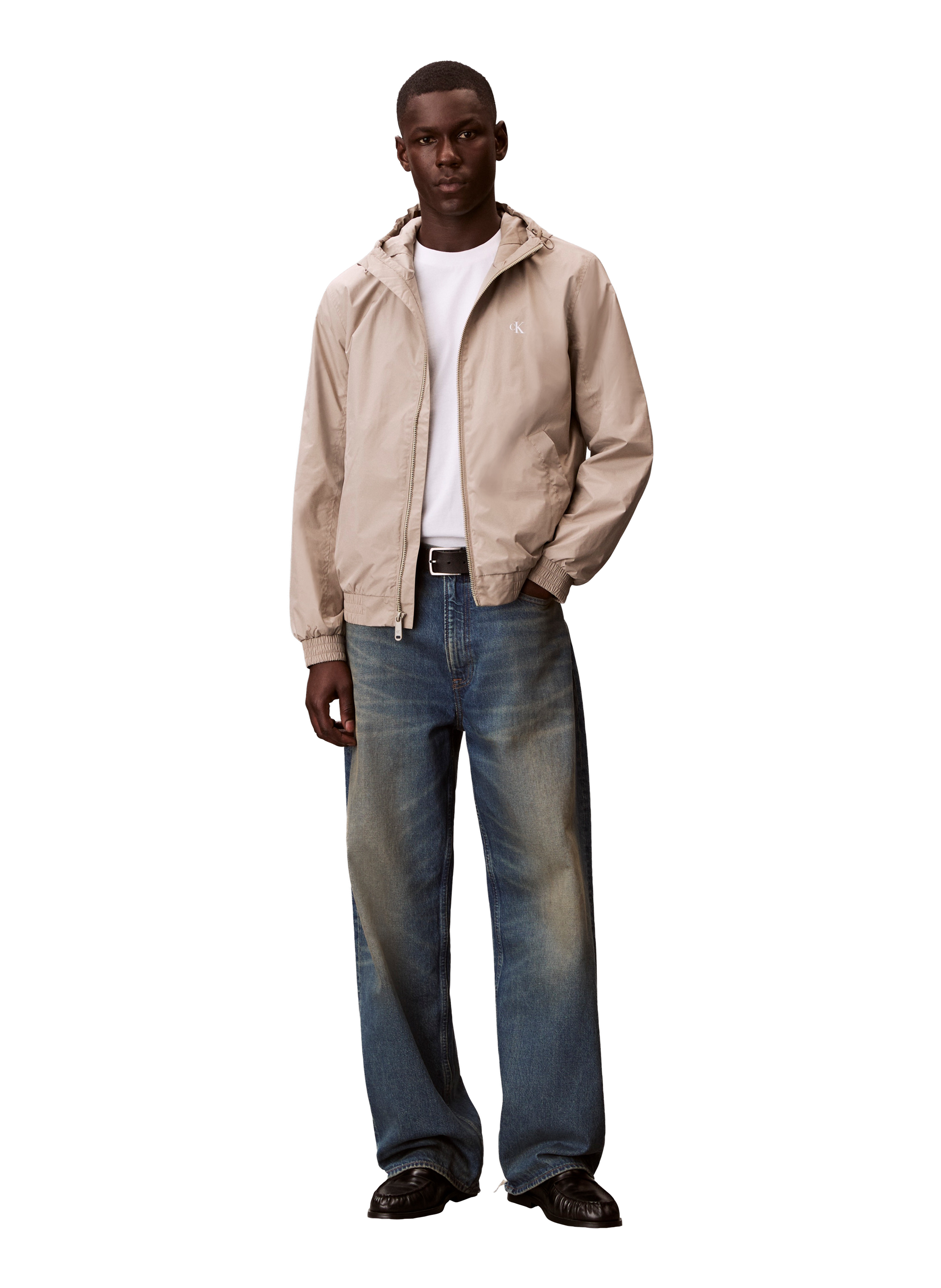 Blouson à capuche à logo CALVIN KLEIN Kaki