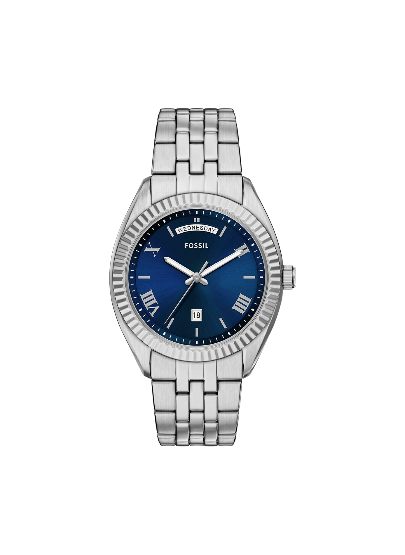 Montre Campbell en acier FOSSIL Bleu