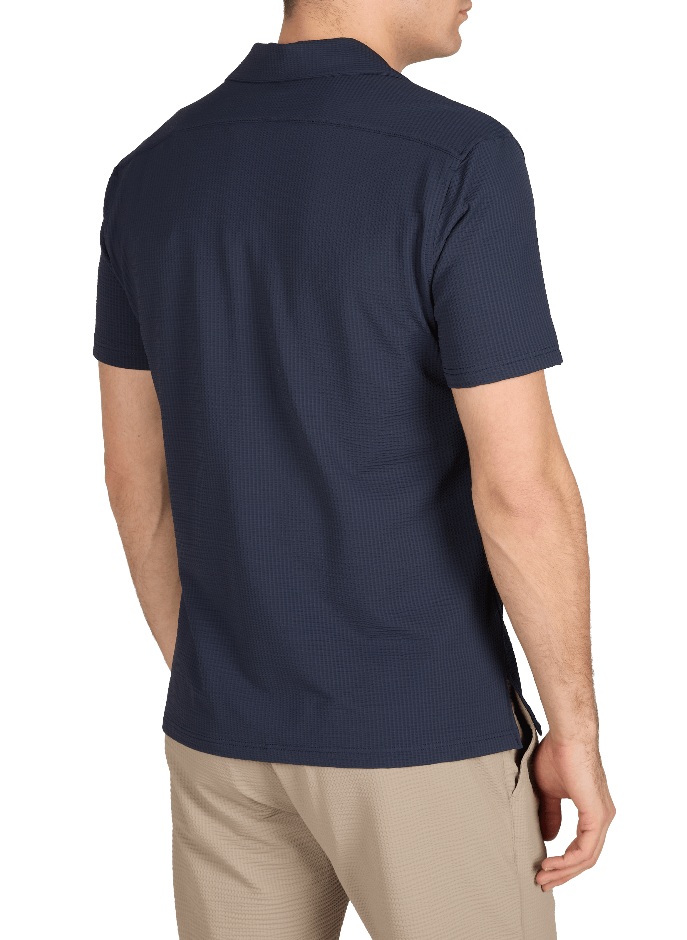 Chemise col tailleur à manches courtes 1789 CALA Bleu