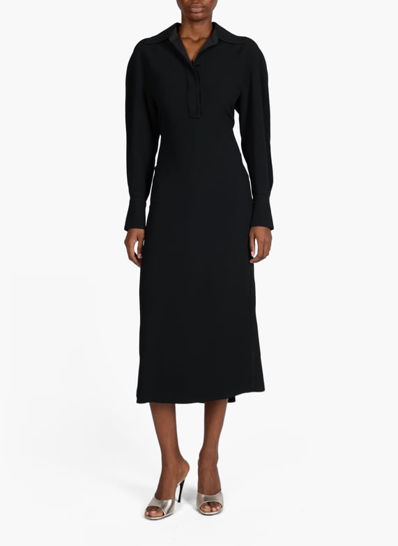 Fitted midi dress with puffed sleeves Black Victoria beckham - Women | Printemps.com Fitted midi dress with puffed sleeves Black Victoria beckham - Women | Printemps.com