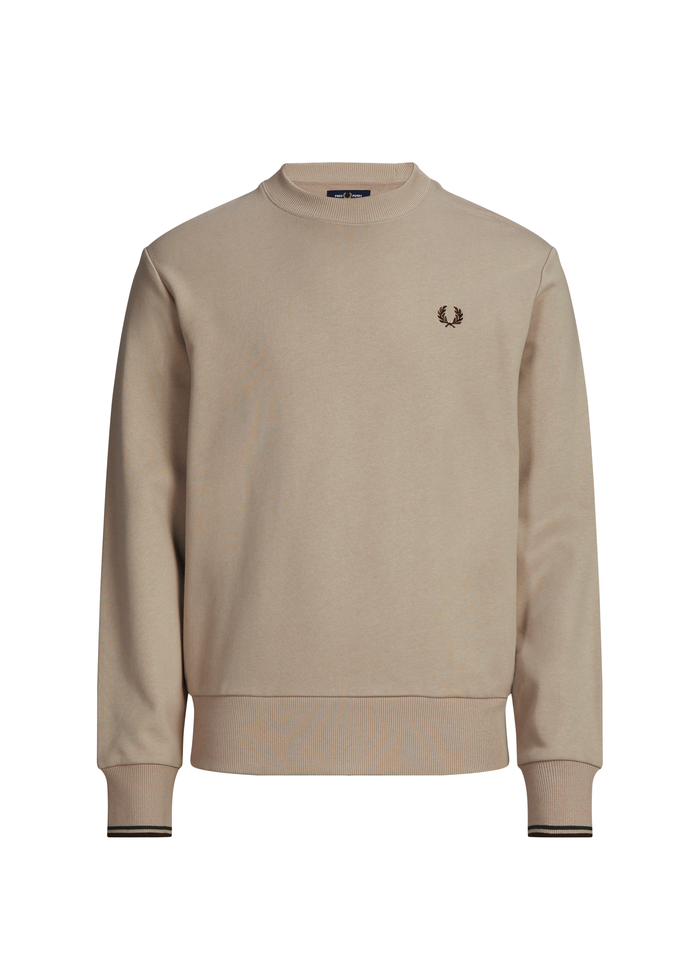 Round-neck cotton sweatshirt FRED PERRY Beige