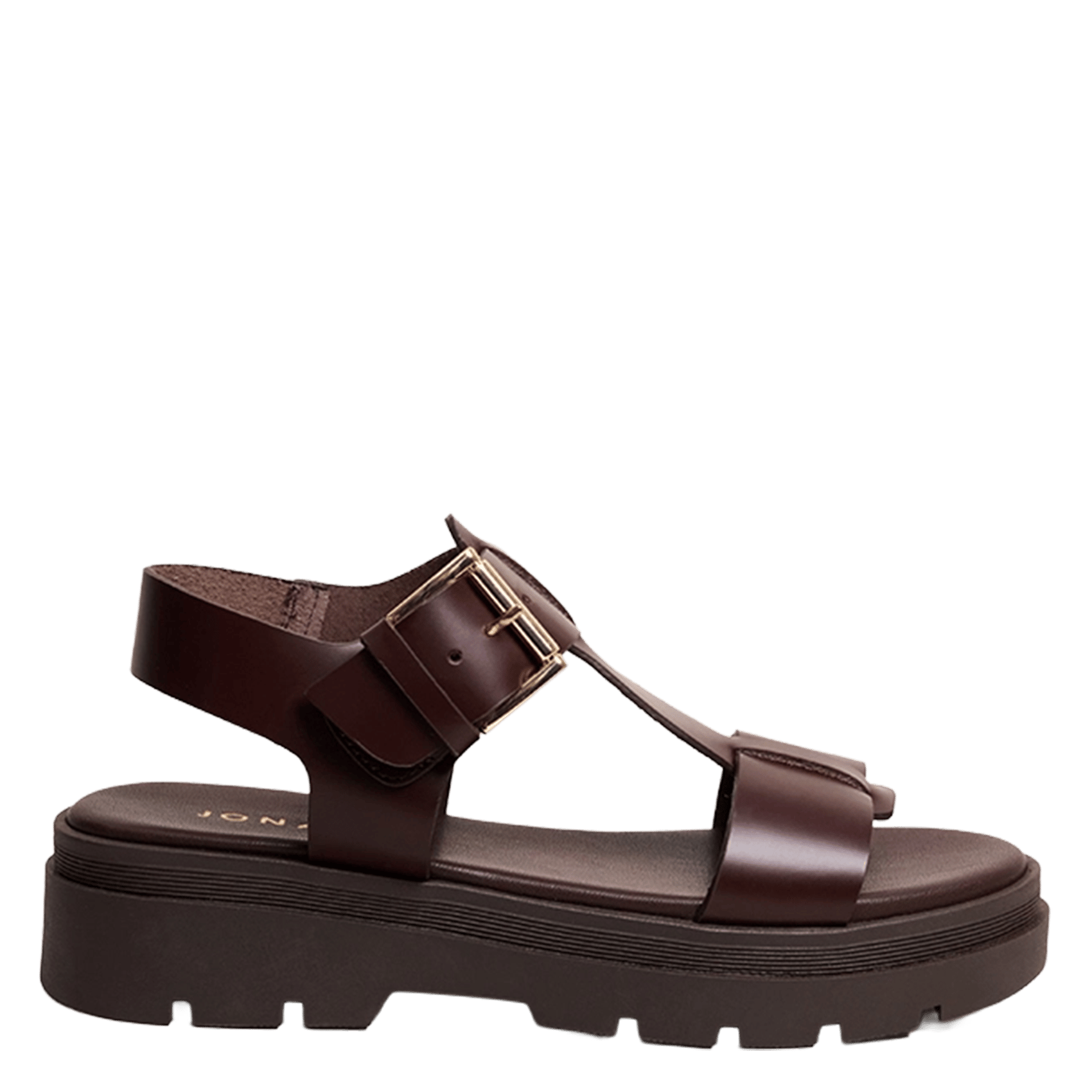 Sandales compensées en cuir lisbonne JONAK Marron