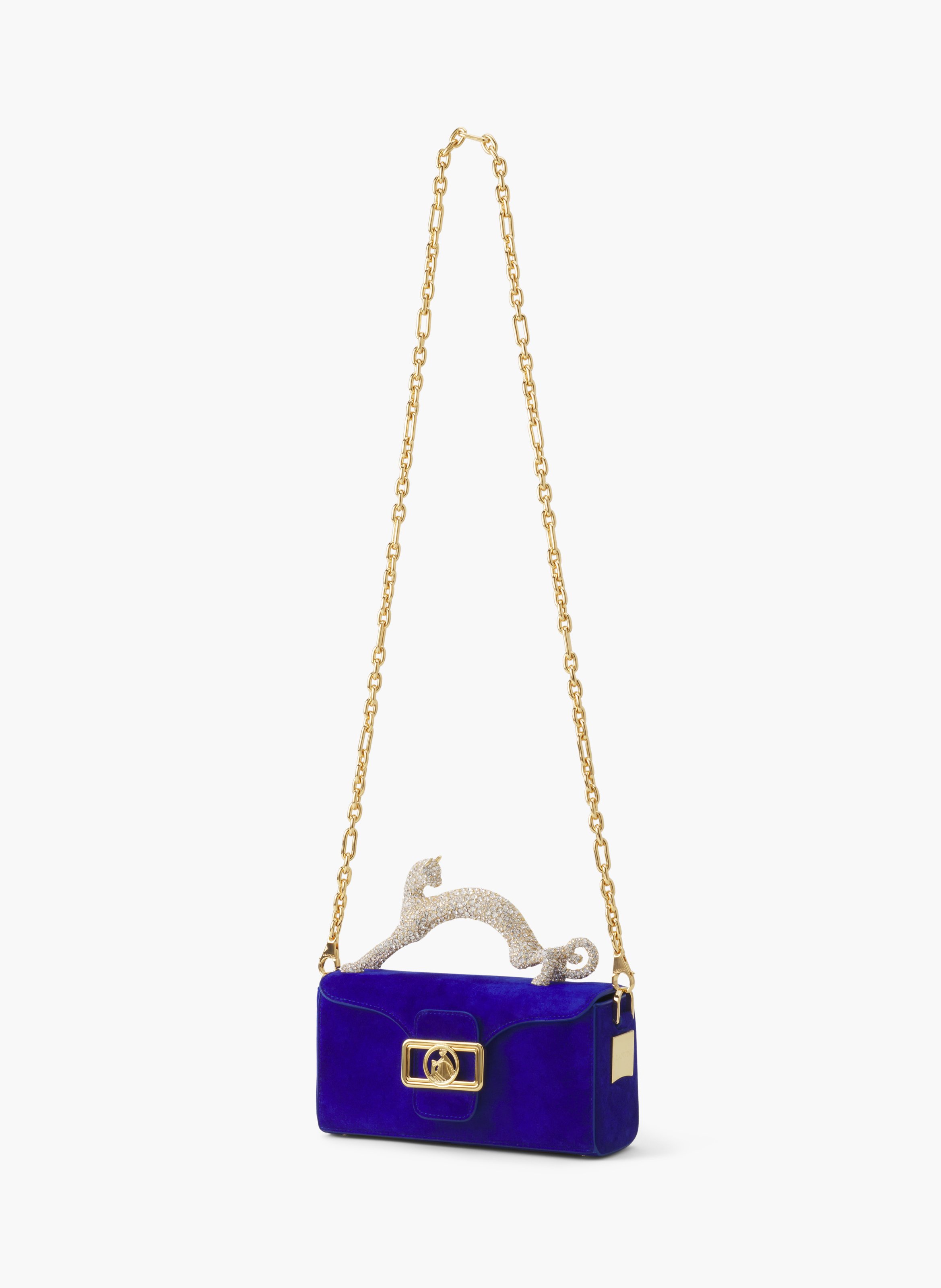 Sac pencil cat nano en cuir LANVIN Bleu