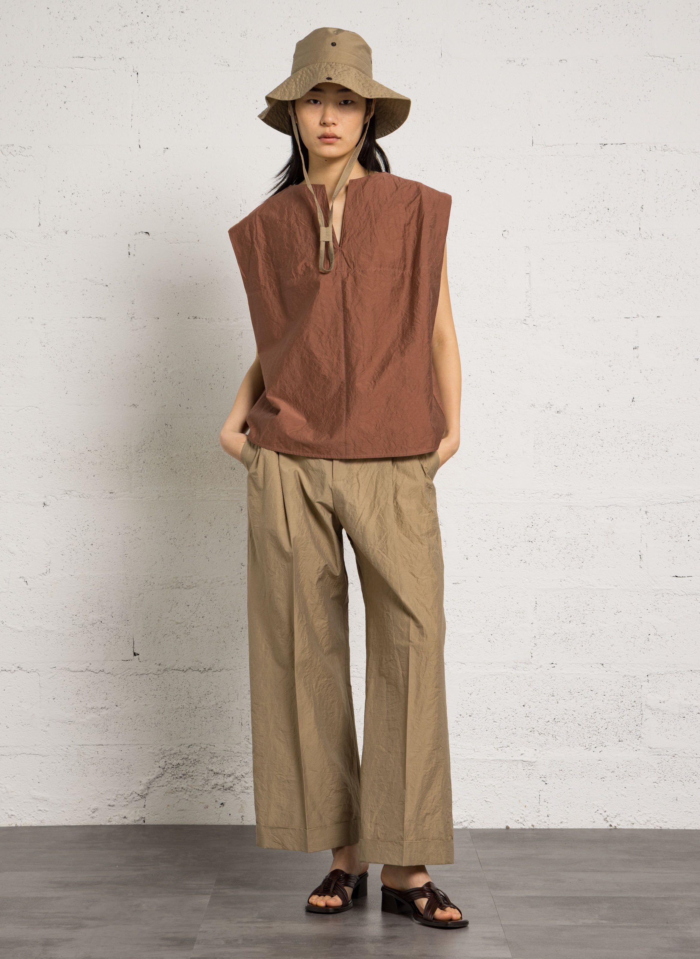 Pantalon large en coton watson Beige