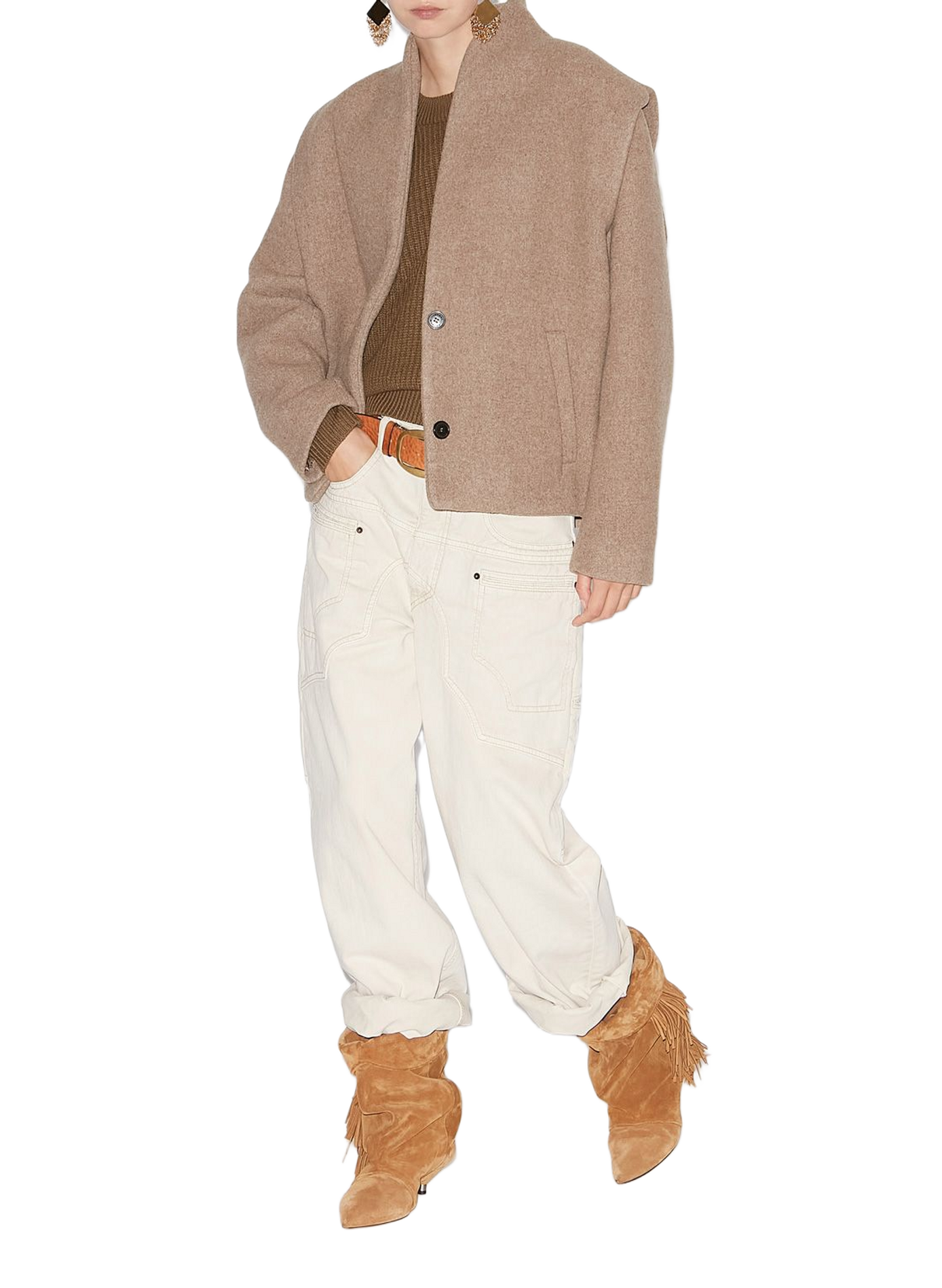 Drogo tailored blazer in mixed wool ISABEL MARANT Brown