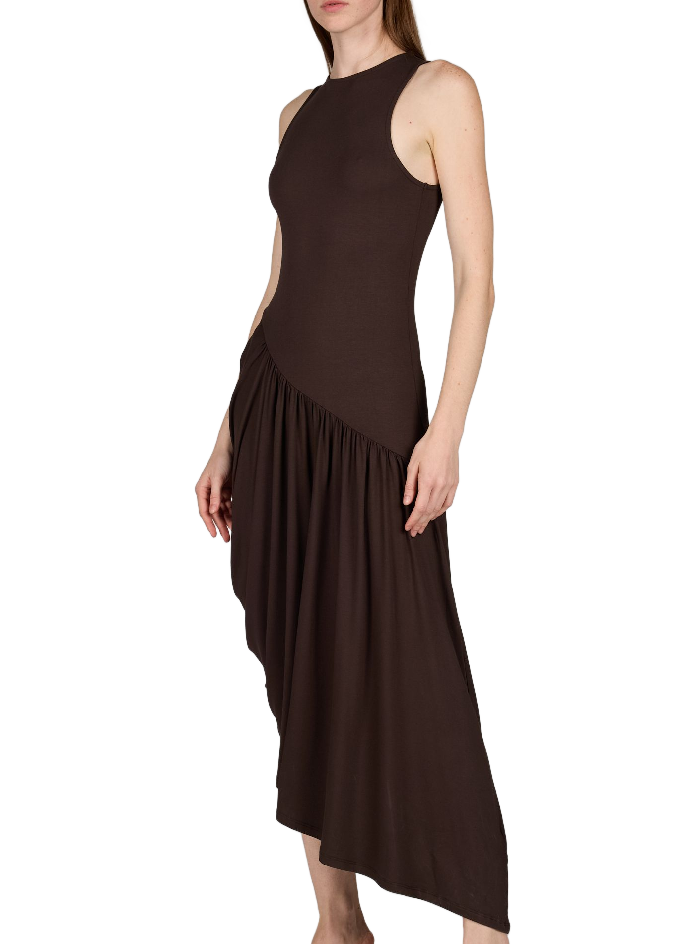 Robe longue moulante TOPSHOP Marron