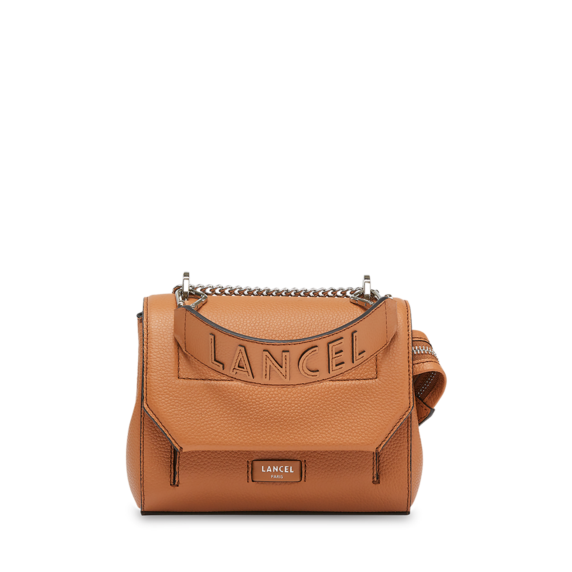 Small ninon flap bag by lancel in leather  Camel