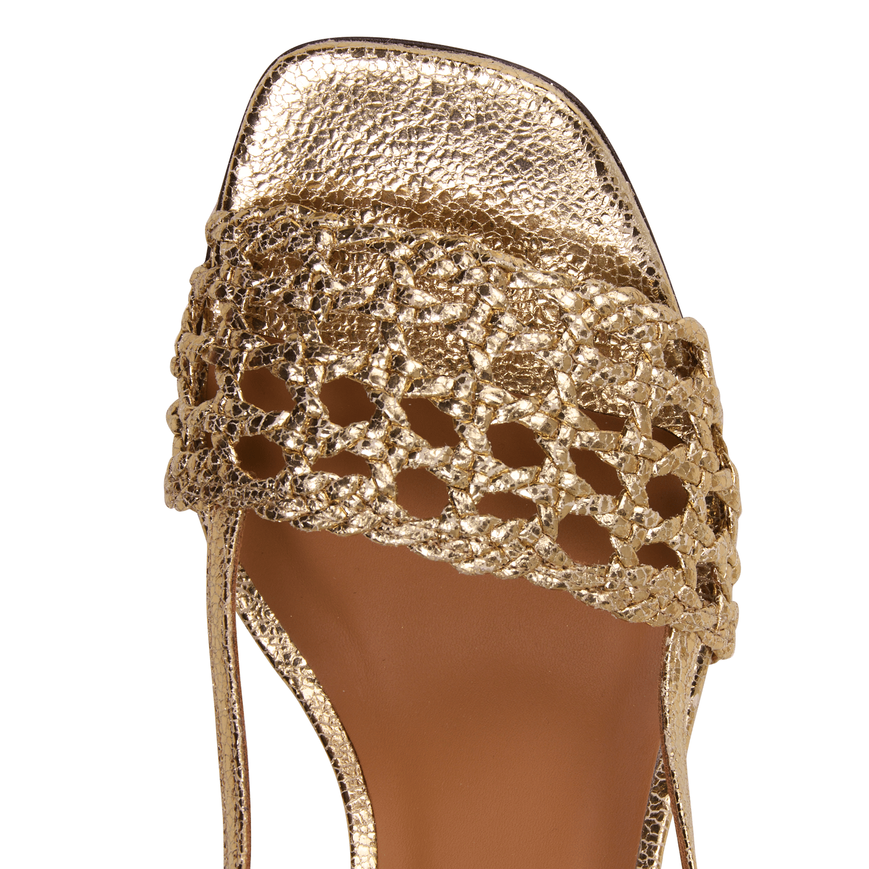 Sandales à talons en cuir métallisé n°592 RIVECOUR Doré