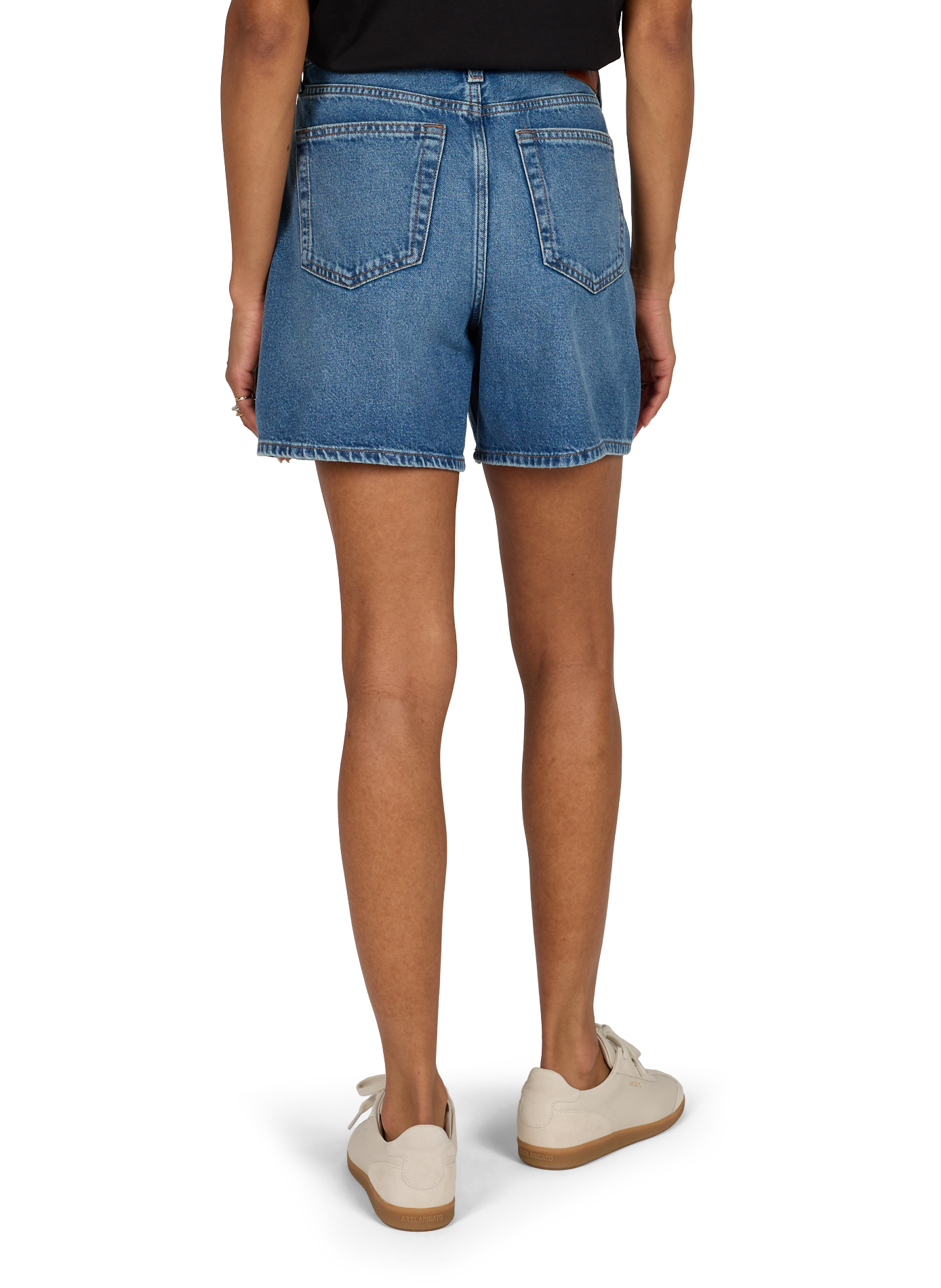 Short droit en denim de coton CALVIN KLEIN Bleu