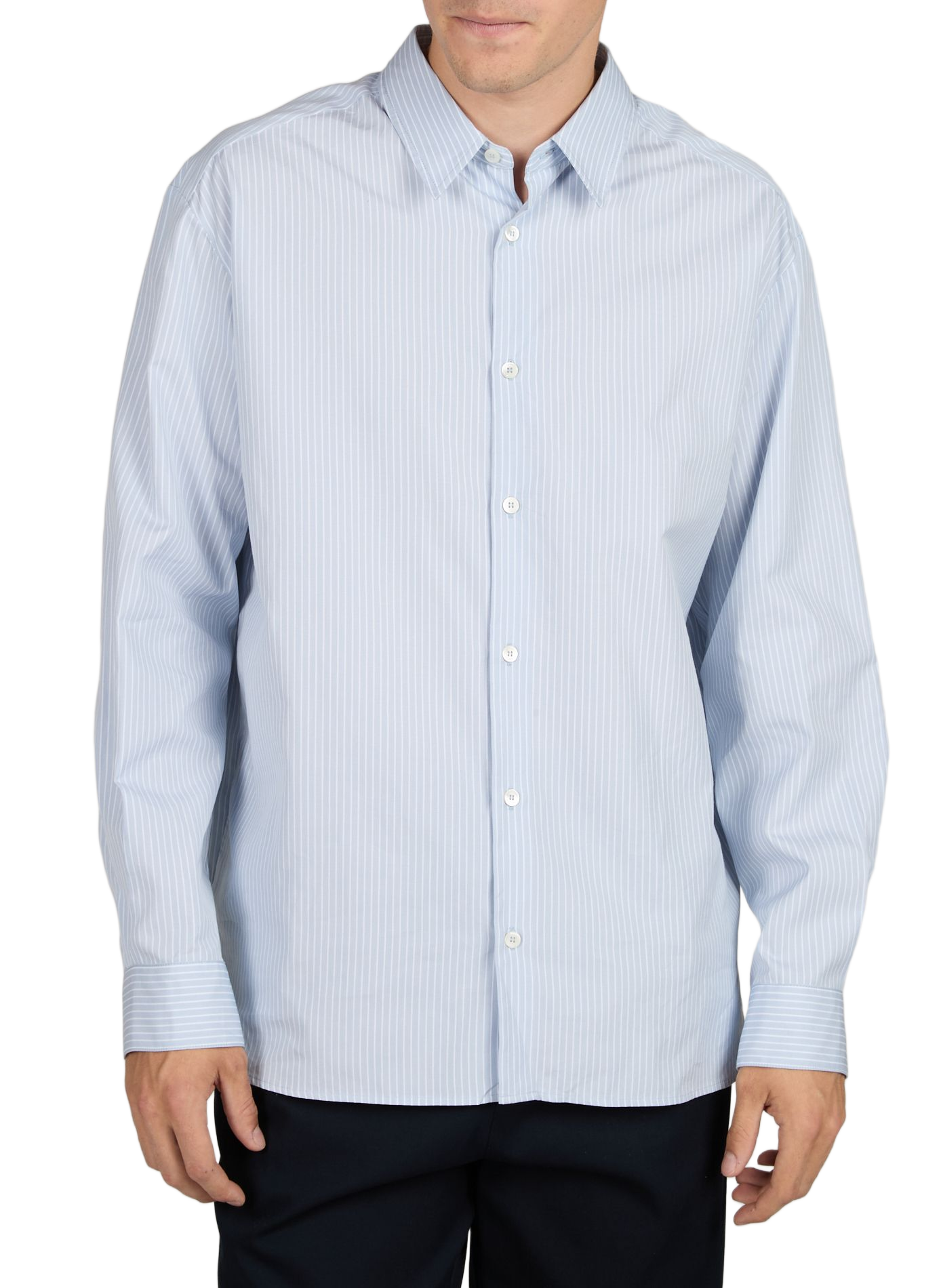Oversized shirt with classic striped cotton collar A.P.C. Blue