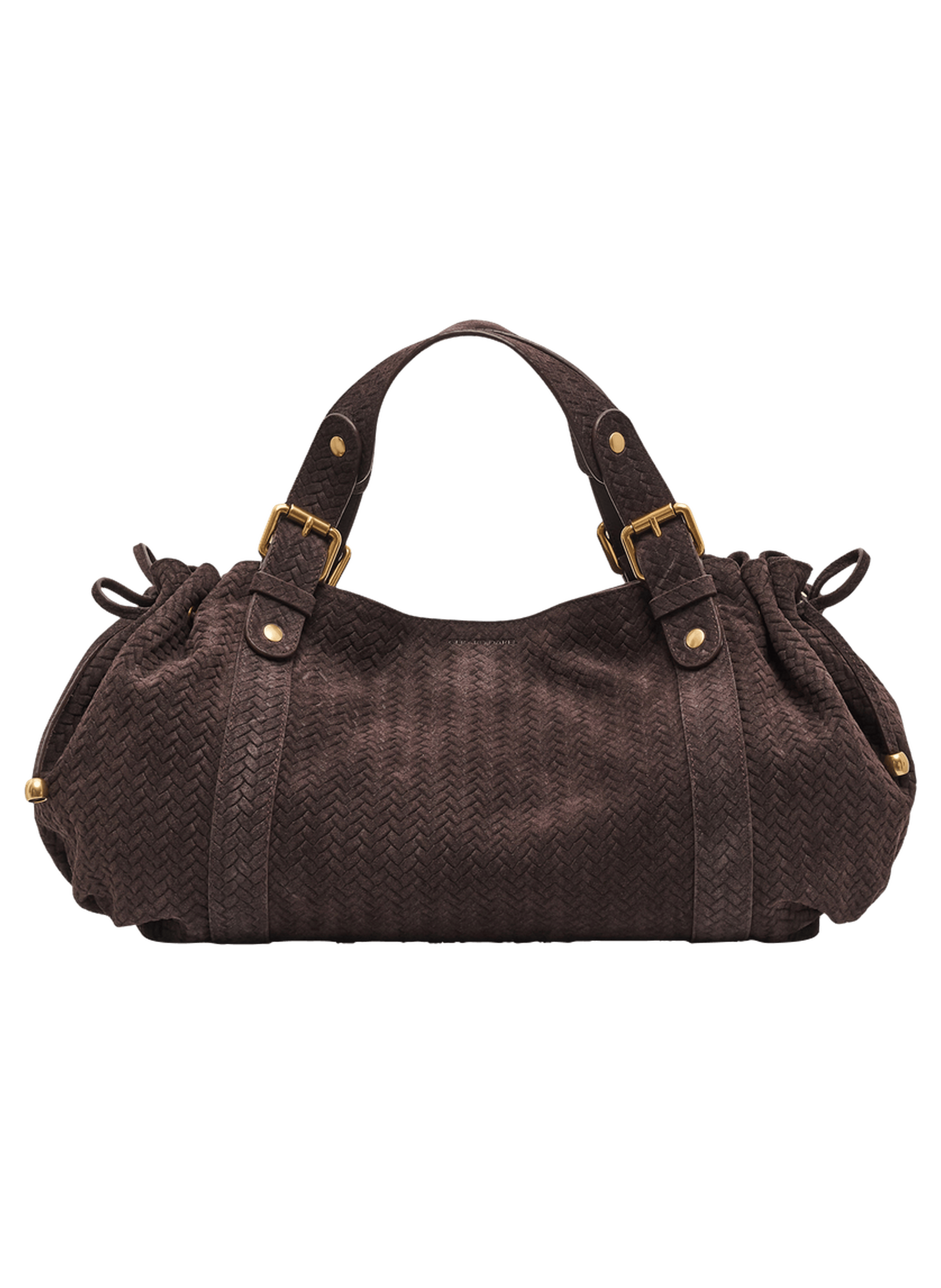 Sac à main en cuir velours effet tressé - 24h GERARD DAREL Marron