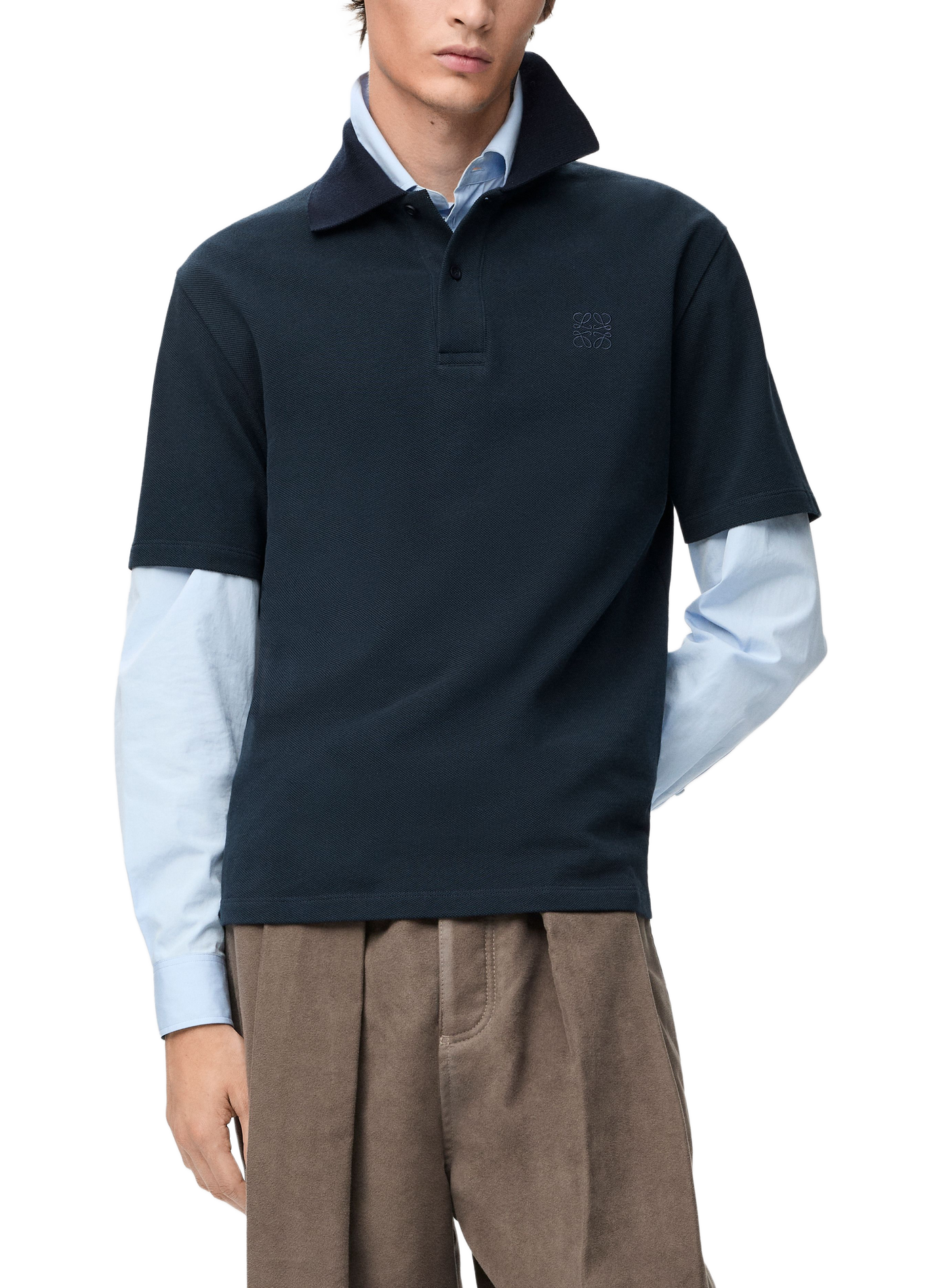 Lightweight cotton piqué polo LOEWE Blue