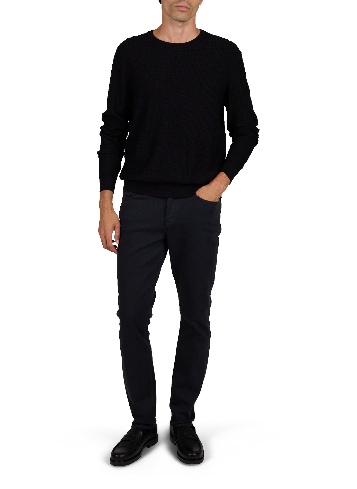 Leren mocassins met reliëf KLEMAN Zwart