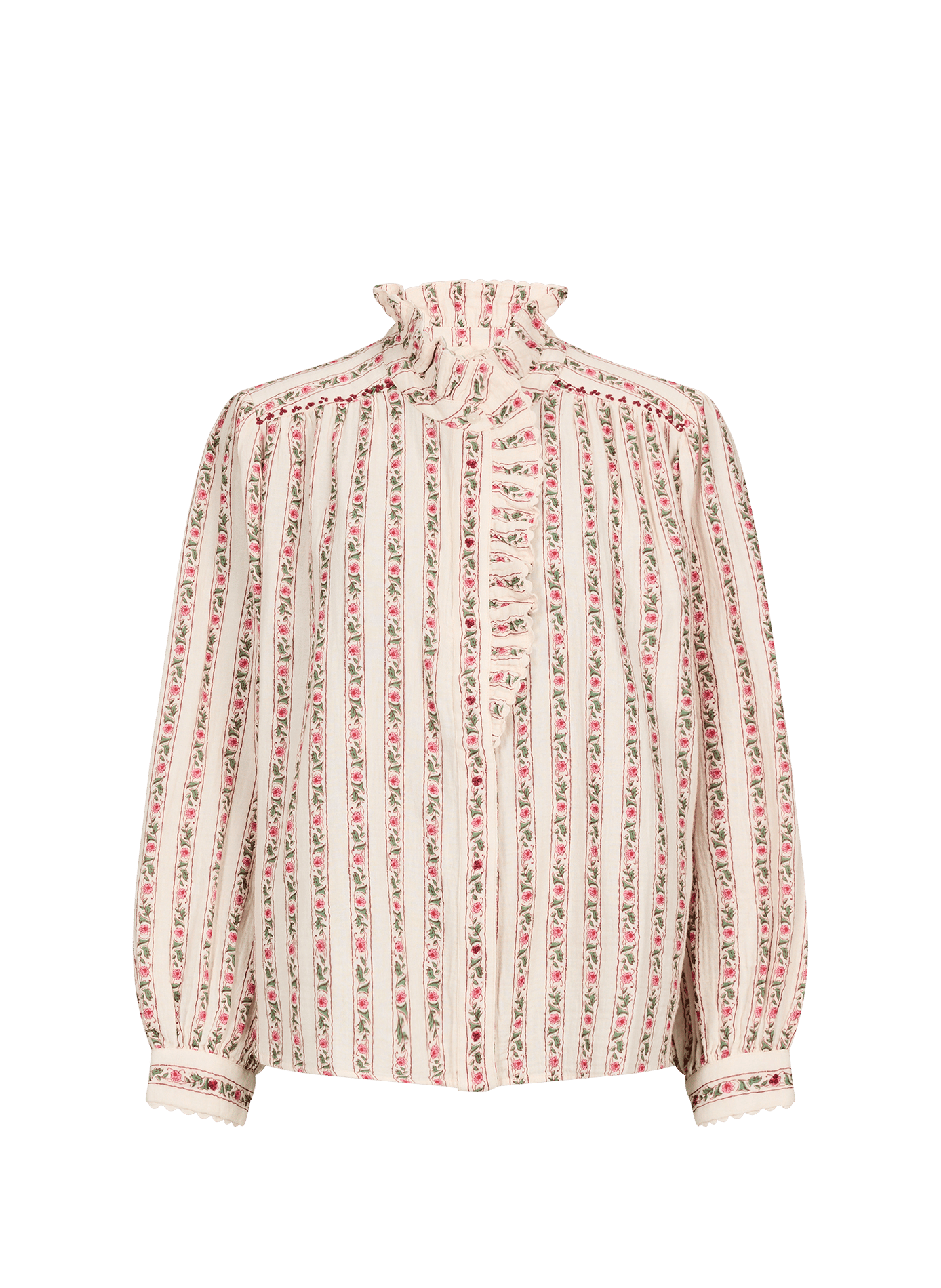 Gerade bedruckte Bluse aus Baumwolle LOUISE MISHA Beige