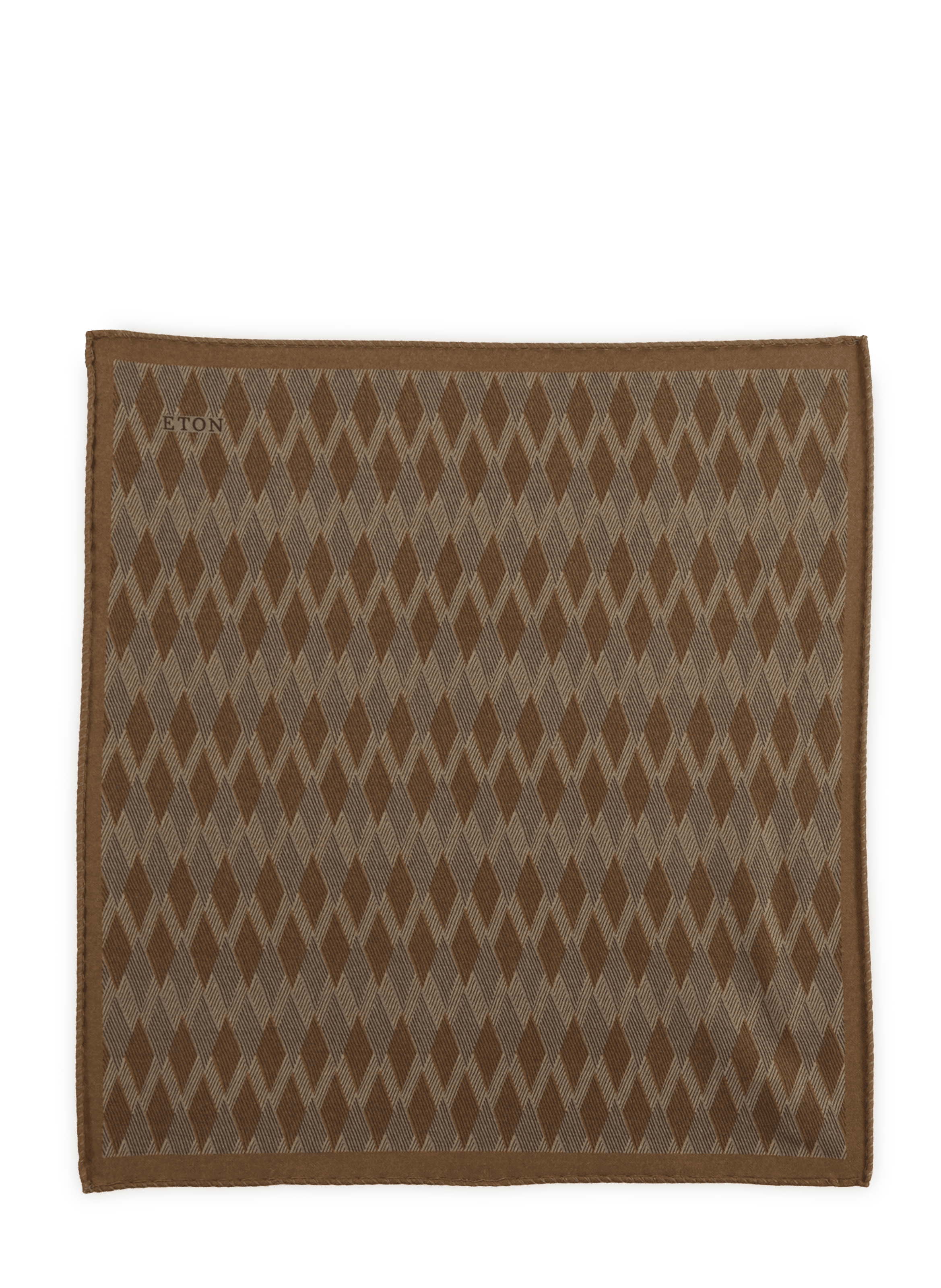 Printed wool clutch ETON Brown