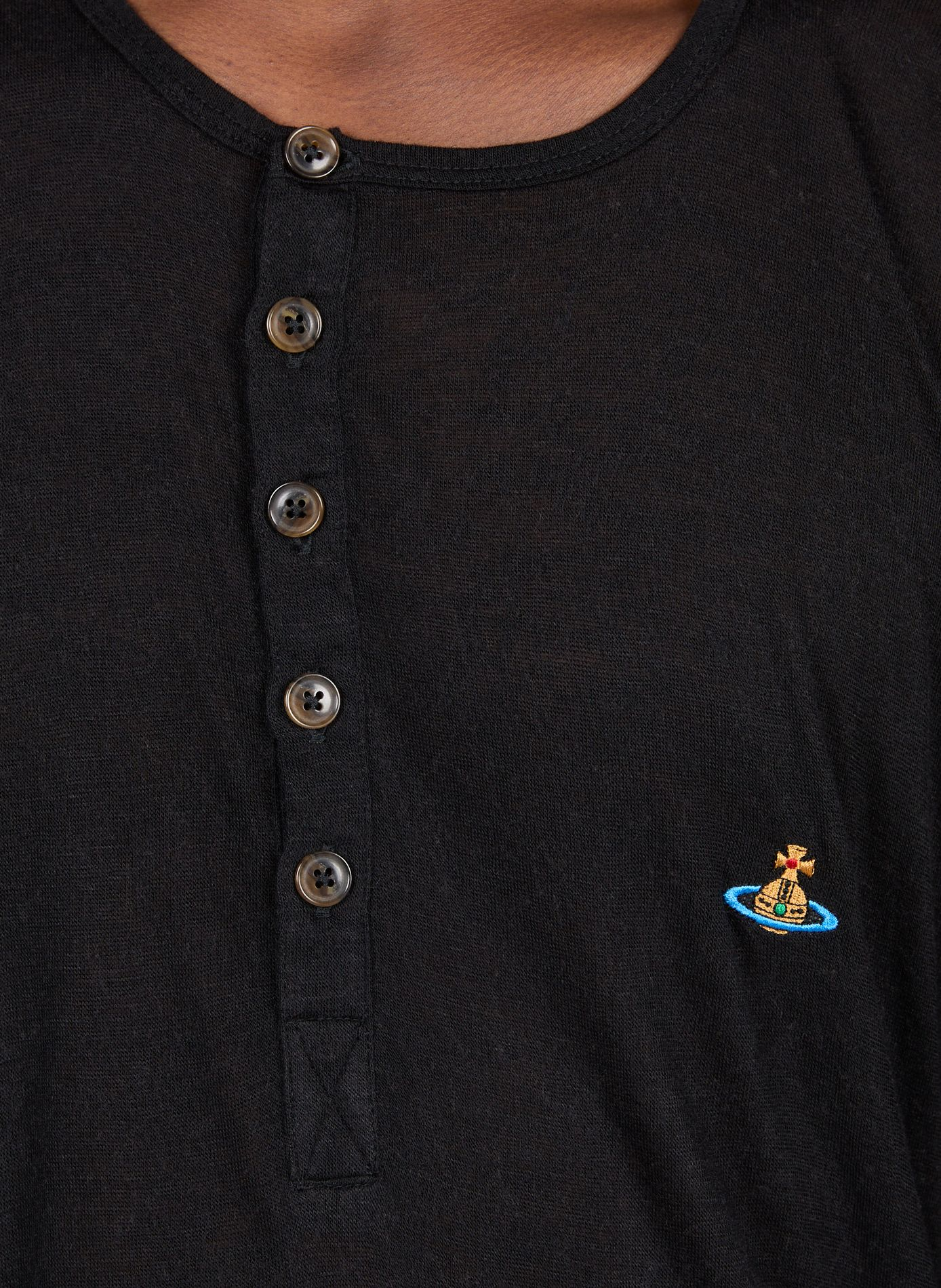 Maglietta ampia a maniche lunghe con logo ricamato VIVIENNE WESTWOOD Nero