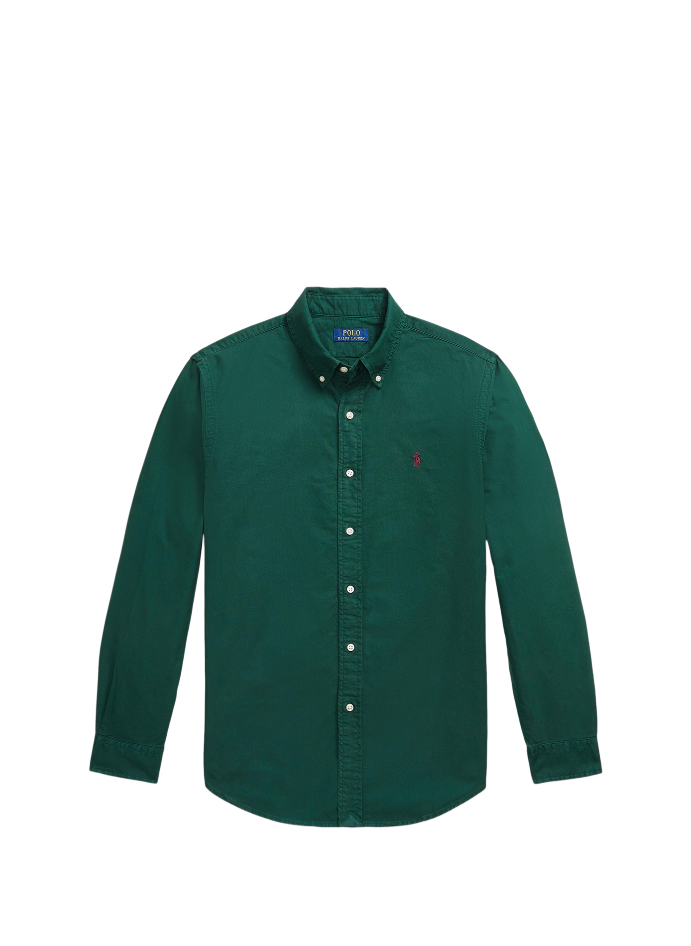 Long-sleeved cotton shirt CHEM. ML CUSTOM FIT [10936] Moss agate w pp