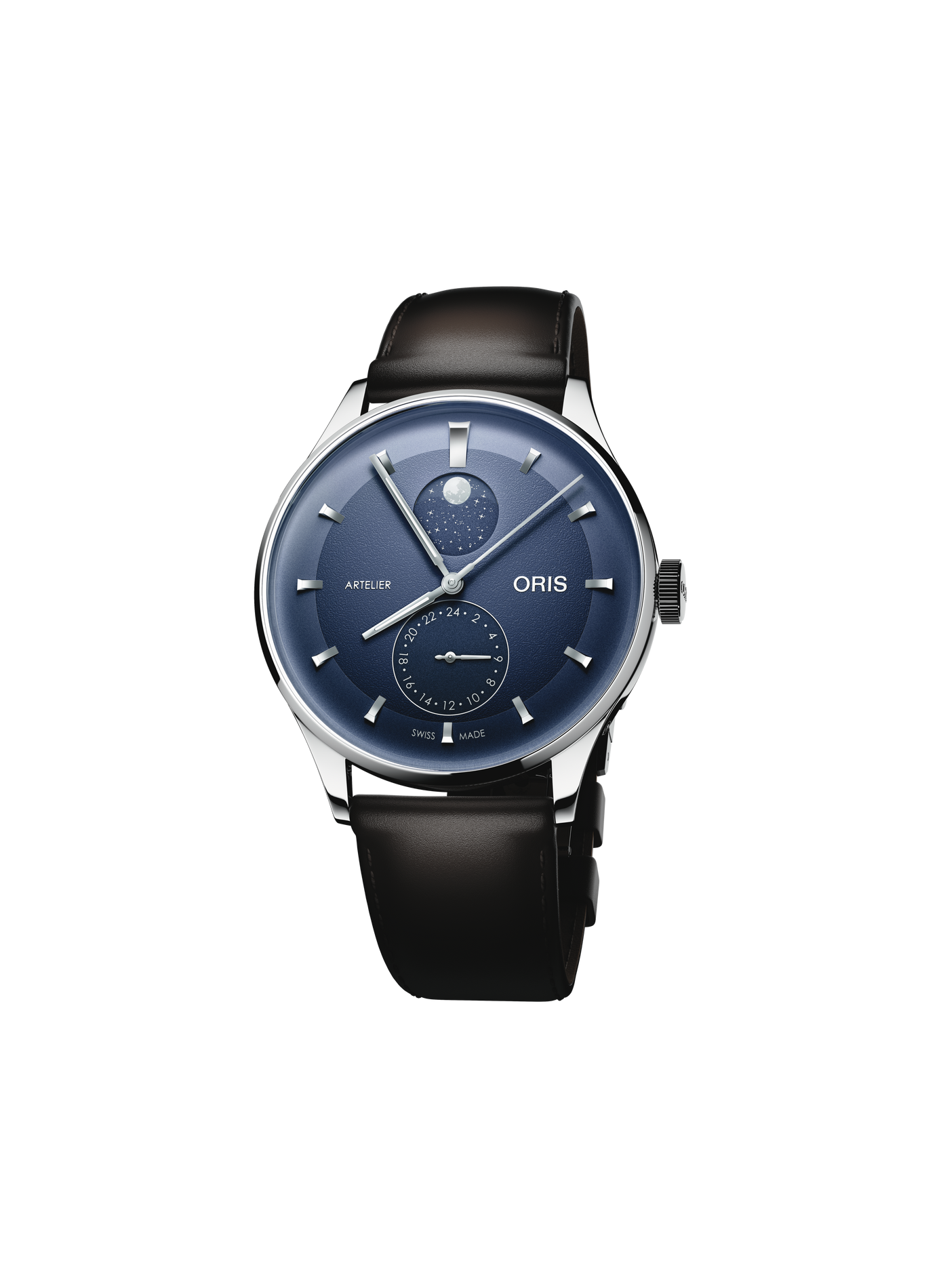 Montre automatique Artelier Complication en cuir ORIS Bleu