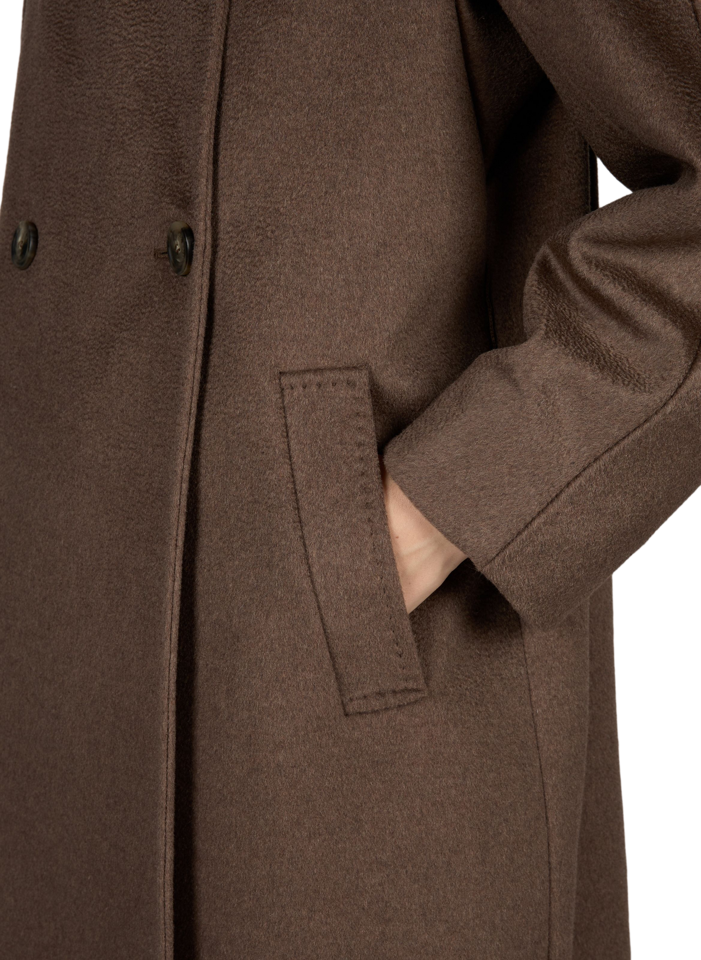 Long belted virgin wool coat MAX MARA WEEK END Brown