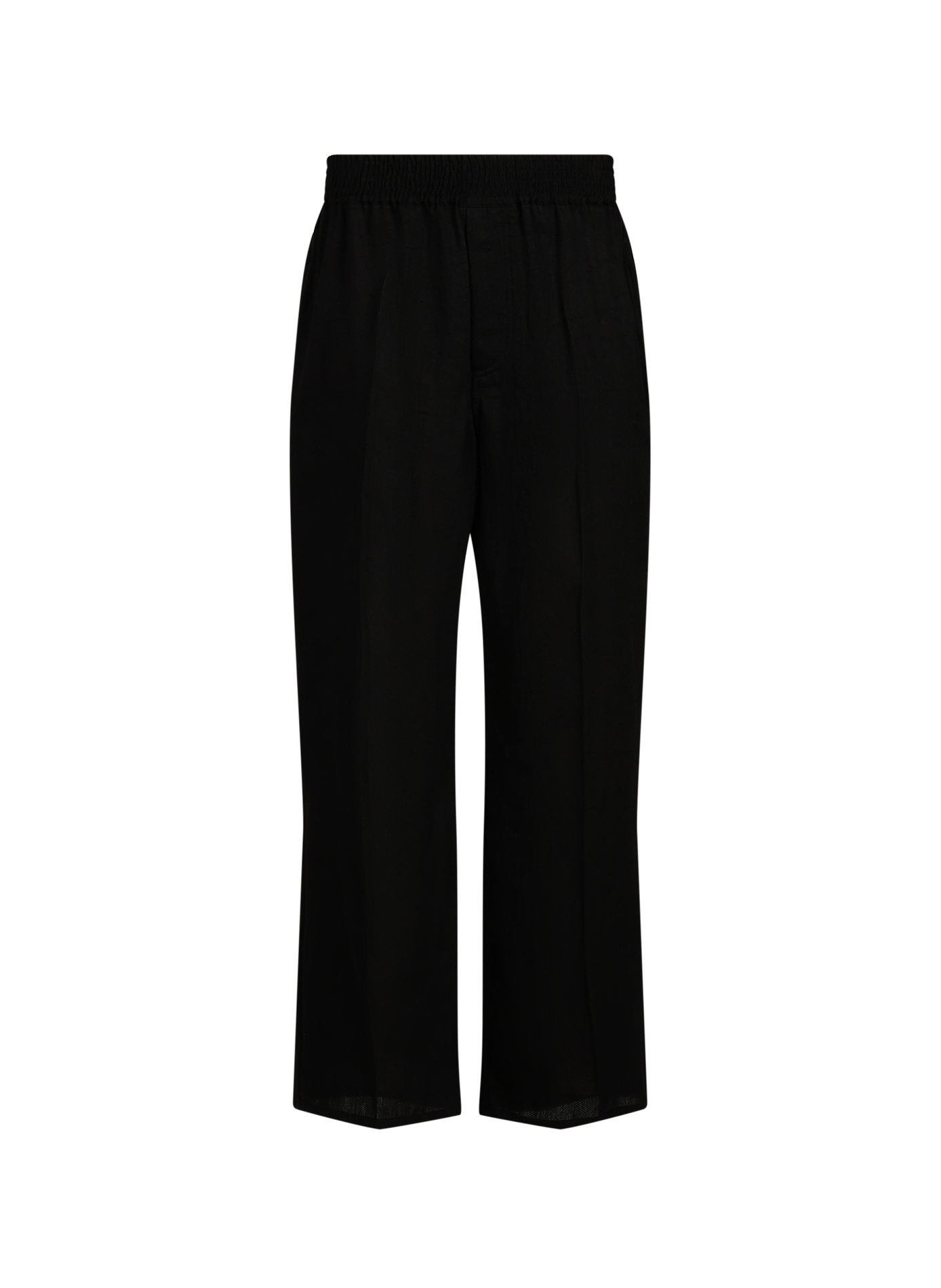 Effen gekleurde broek met brede elastische tailleband JACQUEMUS Zwart