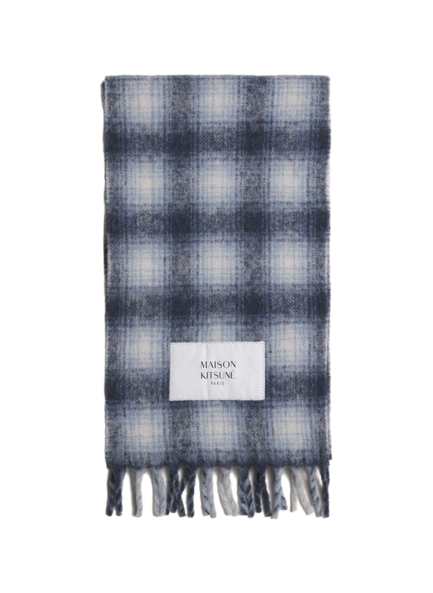 Kariertes Wollschal MAISON KITSUNÉ Blau