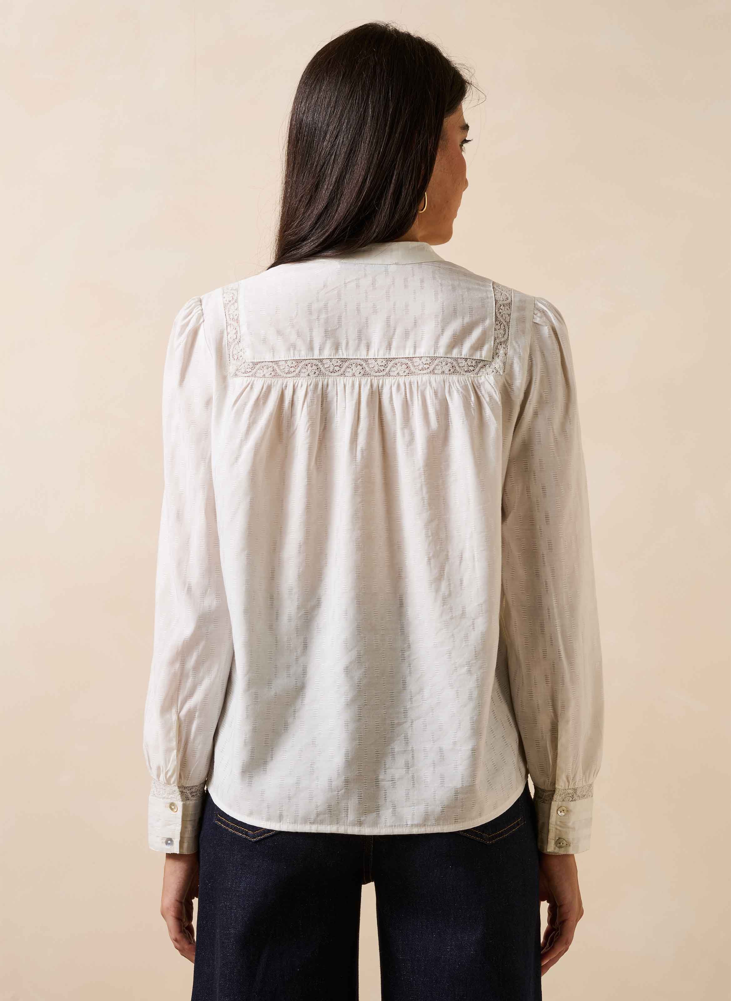 Blouse met ronde hals LA FEE MARABOUTEE Wit