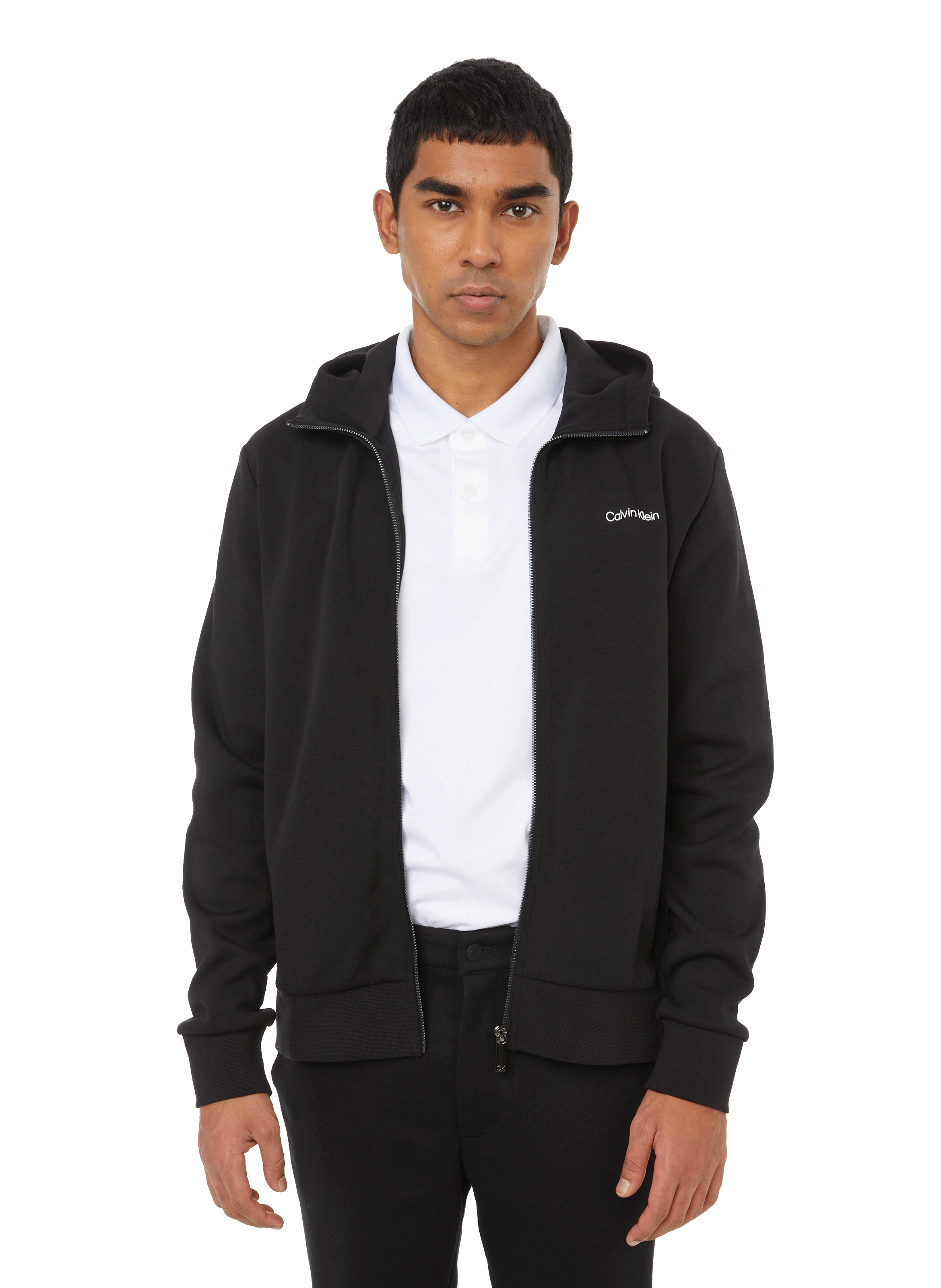 HOODIE ZIPPÉE EN COTON ET POLYESTER RECYCLÉ CALVIN KLEIN pour HOMME