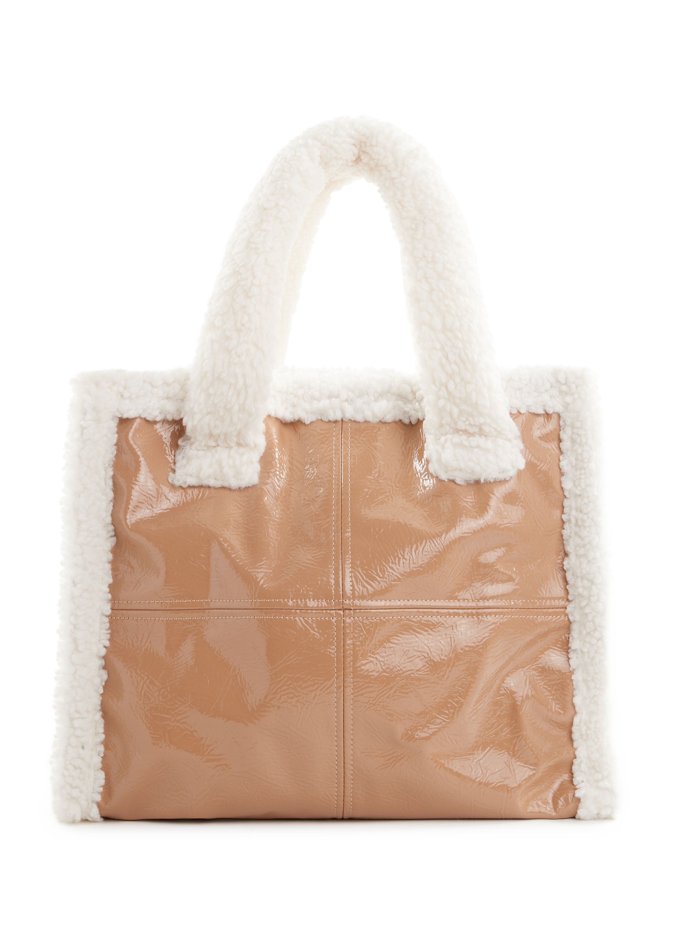 AU PRINTEMPS PARIS Sac cabas vernis Kaki