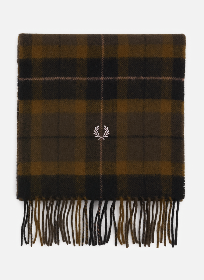 FRED PERRY checked wool scarf