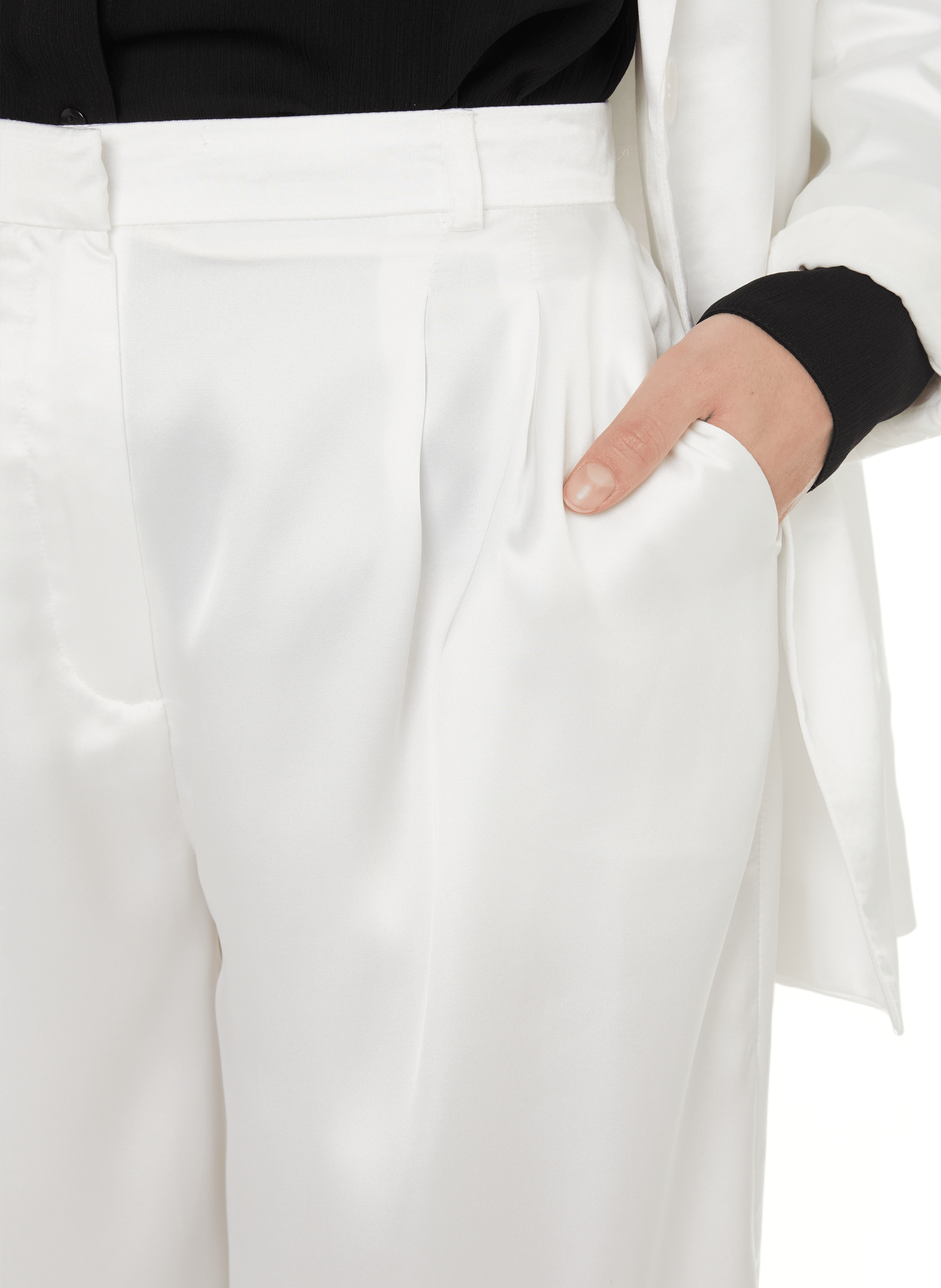 Pantalon satiné SAISON 1865 Blanc