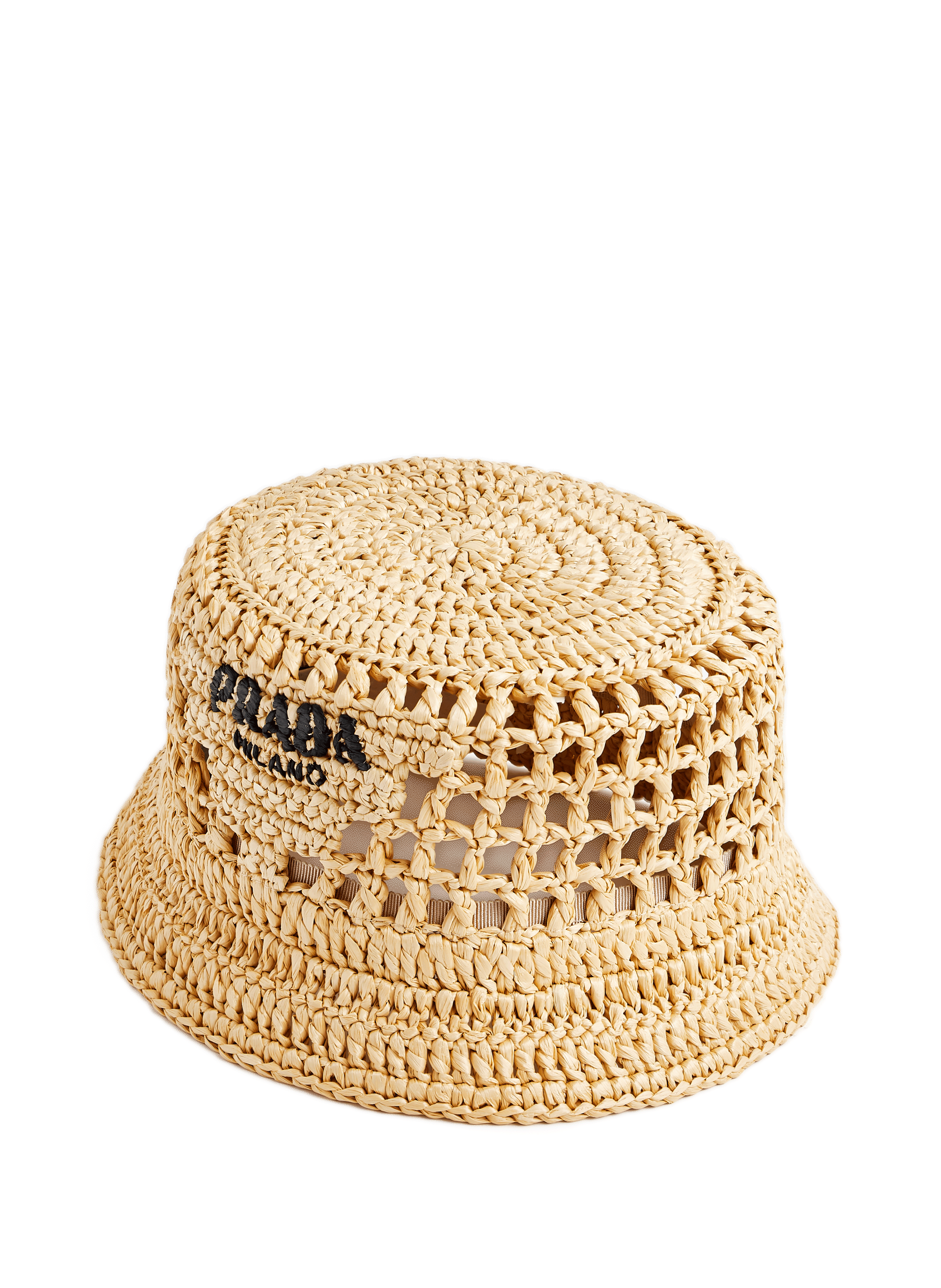 Raffia bucket hat  PRADA Beige