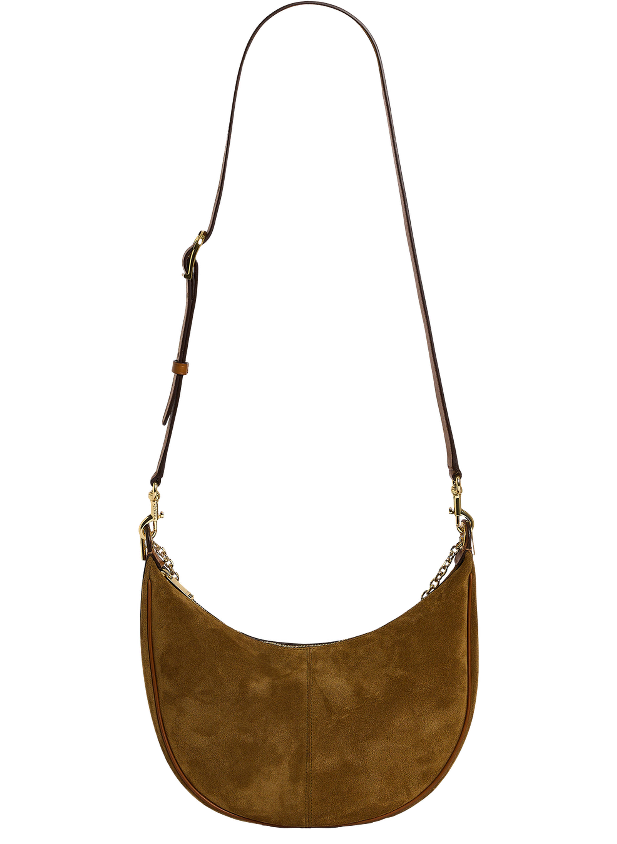 GERARD DAREL Sac demi-lune en cuir velours - le suzanne Marron
