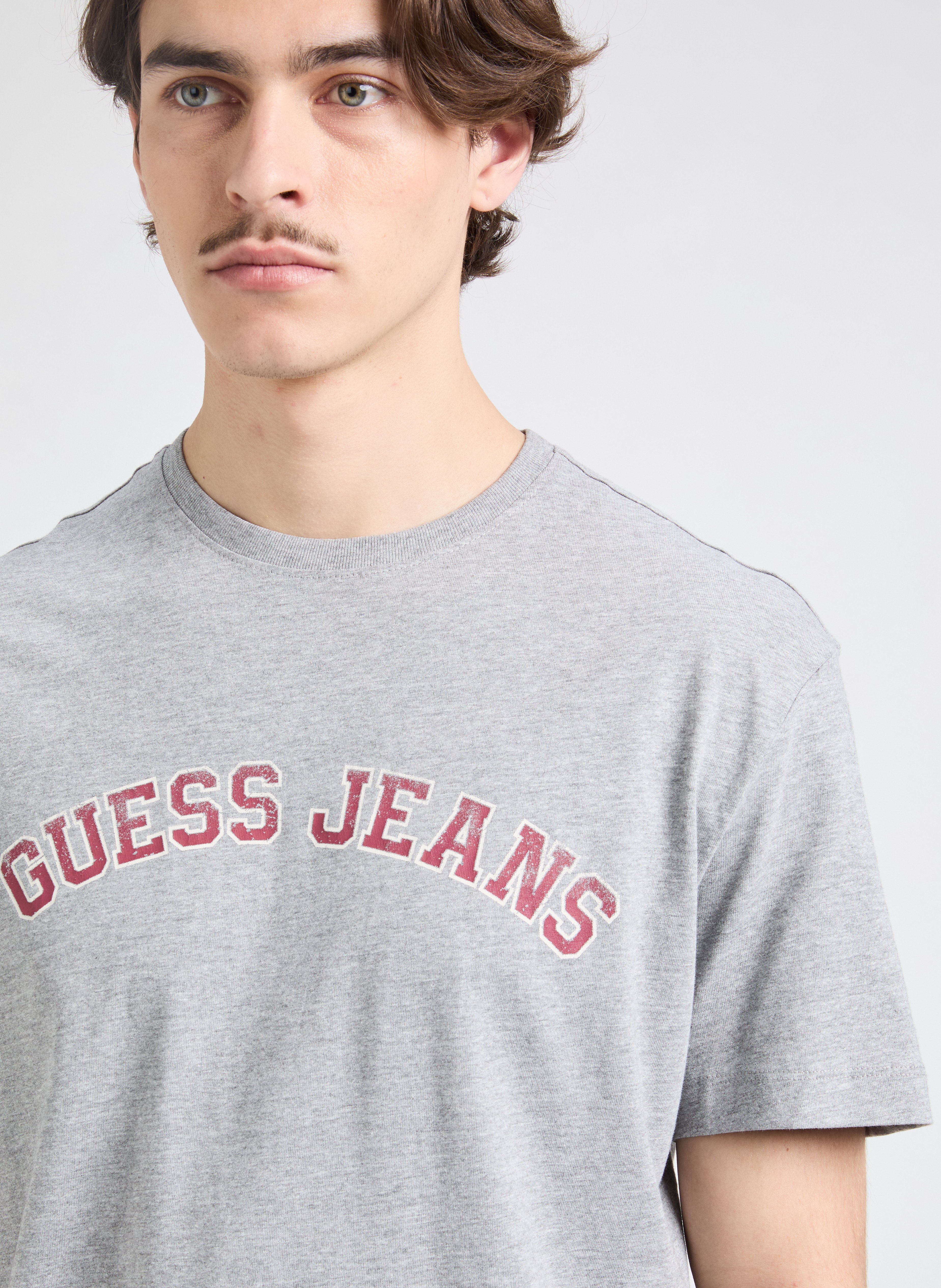 Cotton Logo T-shirt GUESS Grey