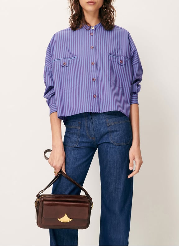 Chemise oversize en coton rayé orregia Bleu by SESSUN SESSUN Chemise oversize en coton rayé orregia Bleu