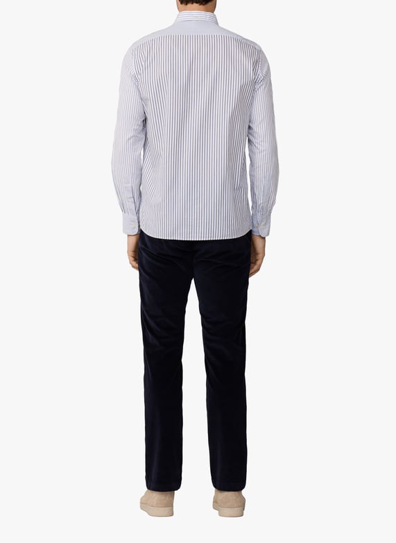 Chemise à rayures en coton | Bleu by FACONNABLE Chemise à rayures en coton Bleu