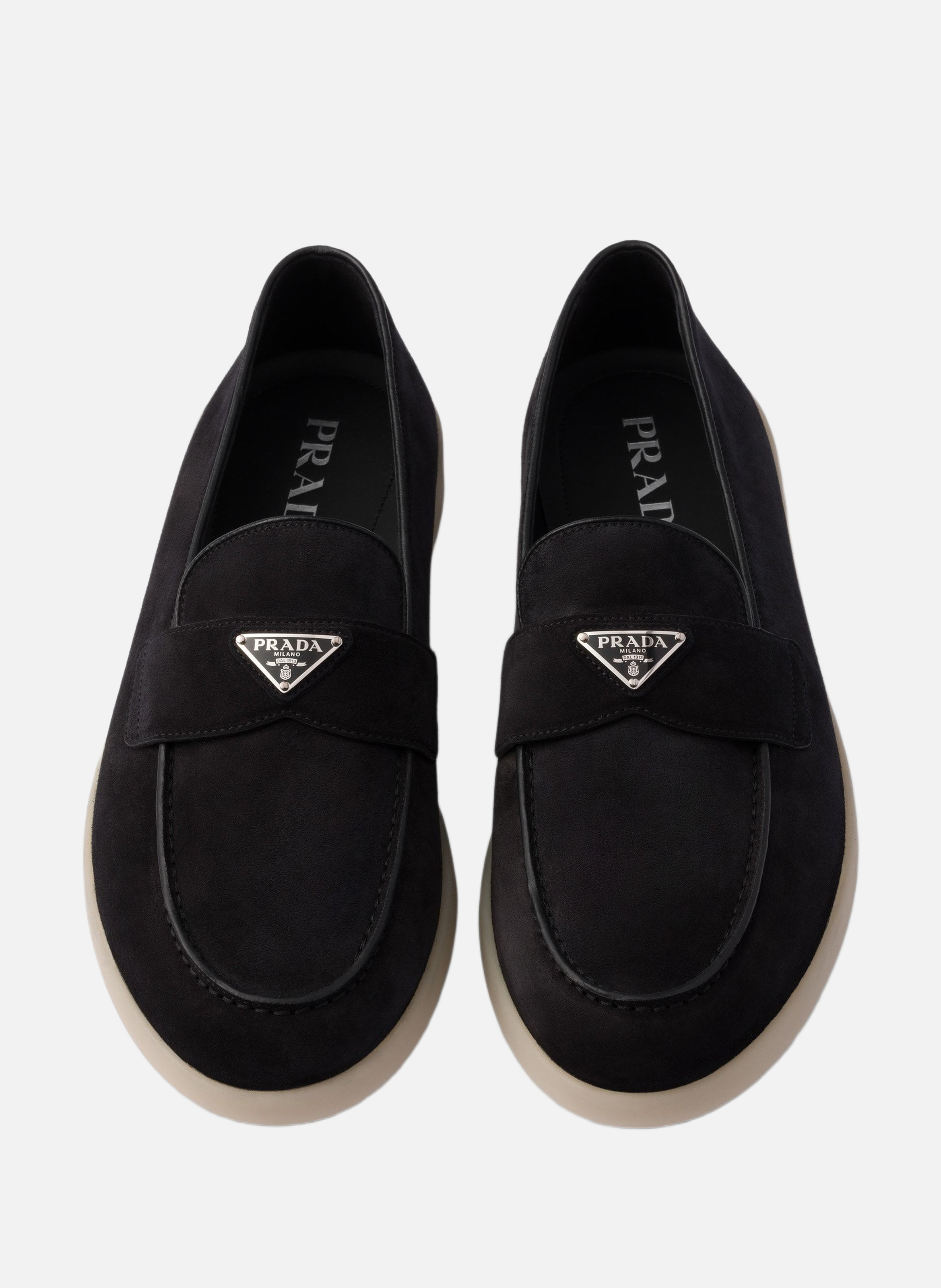 Mocassins en veau velours PRADA Noir