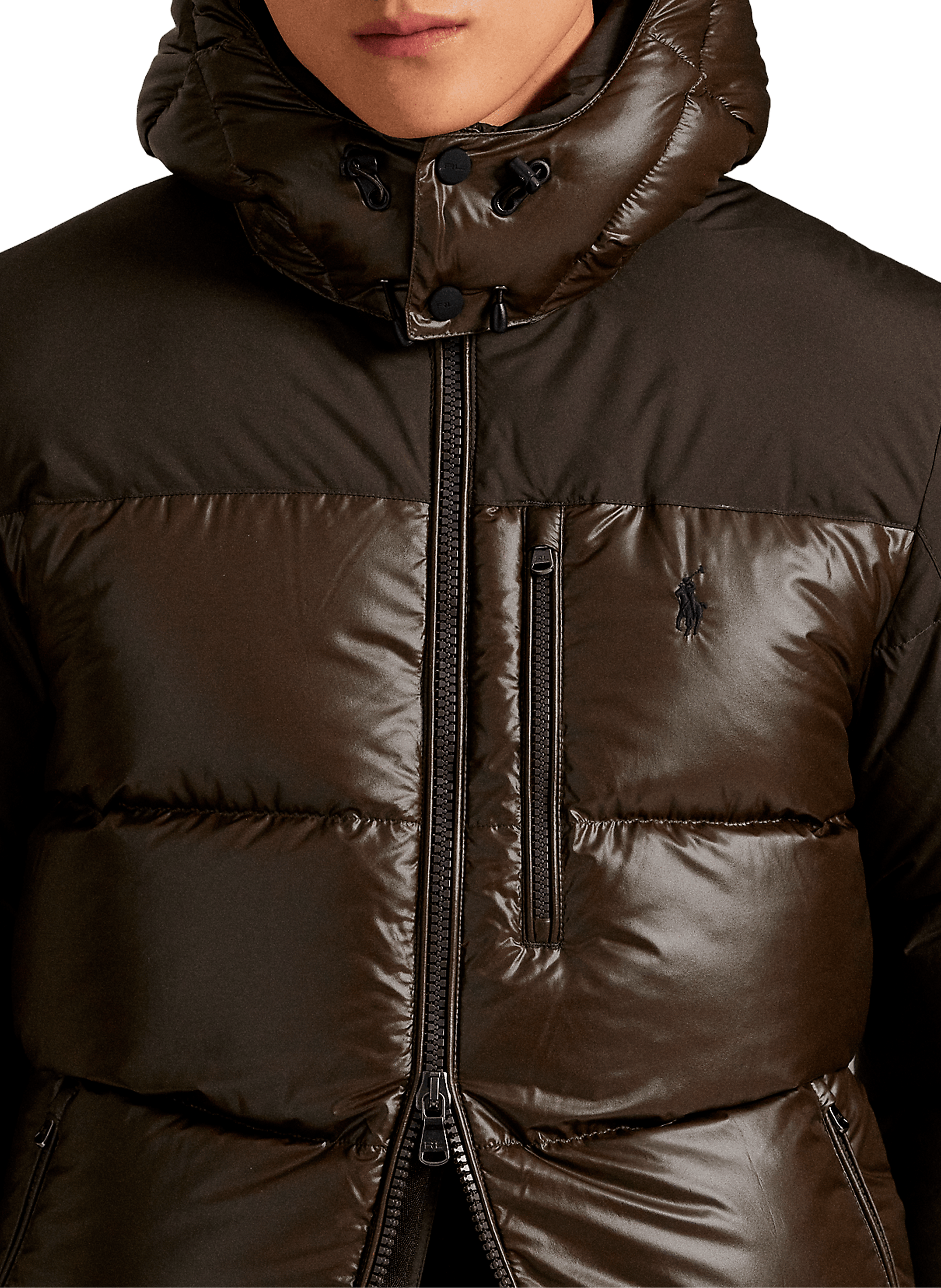 Jacket with high collar and hood POLO RALPH LAUREN Beige