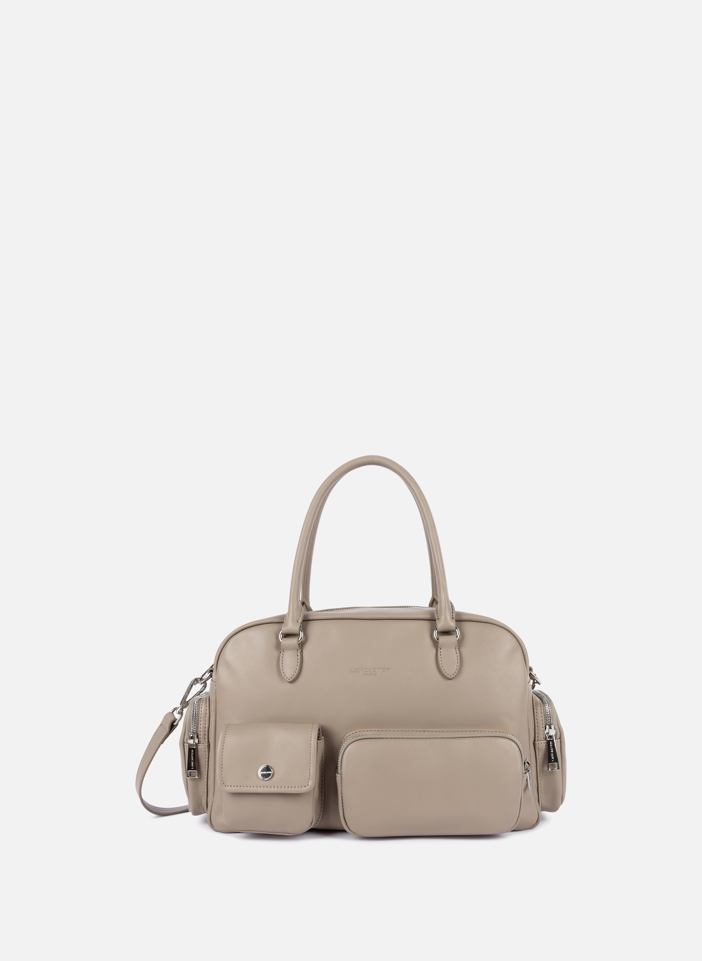 LANCASTER Sac à main bowling - soft caramella Gris