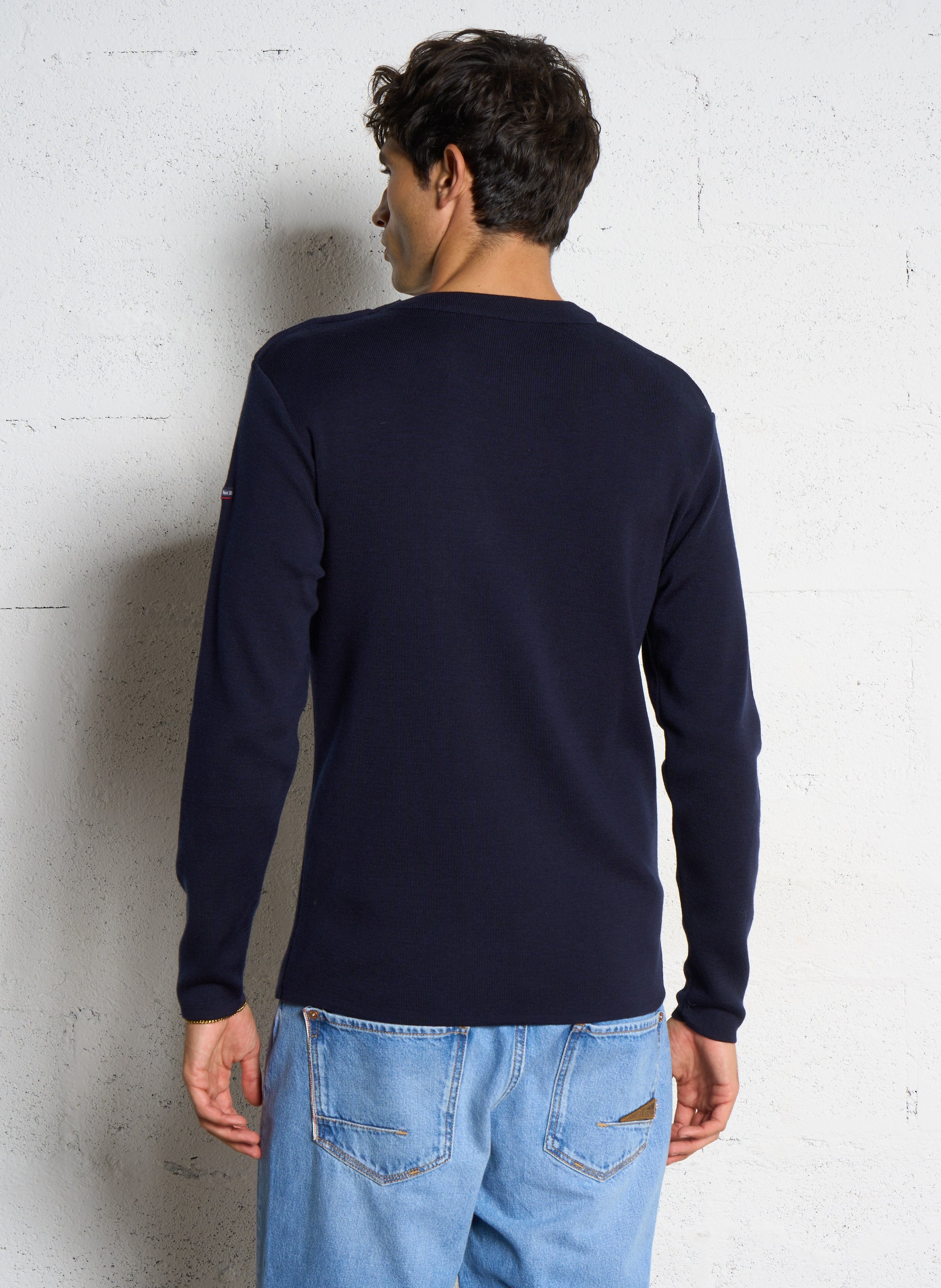 Pull col rond regular fit en laine goulenez ARMOR-LUX Bleu
