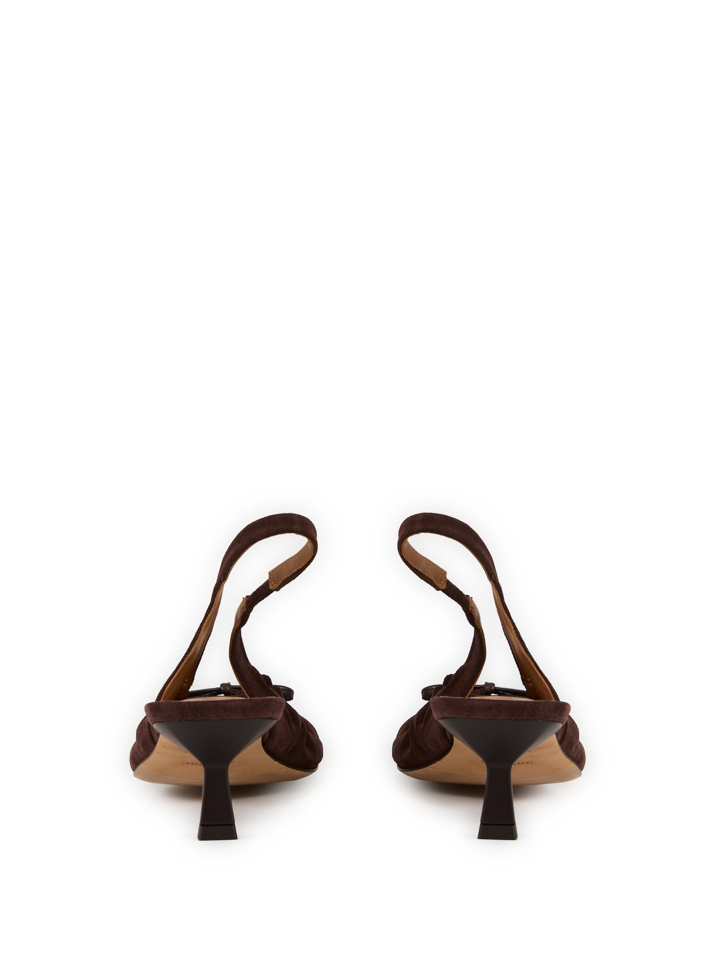 Suede leather sling-back BOBBIES Brown