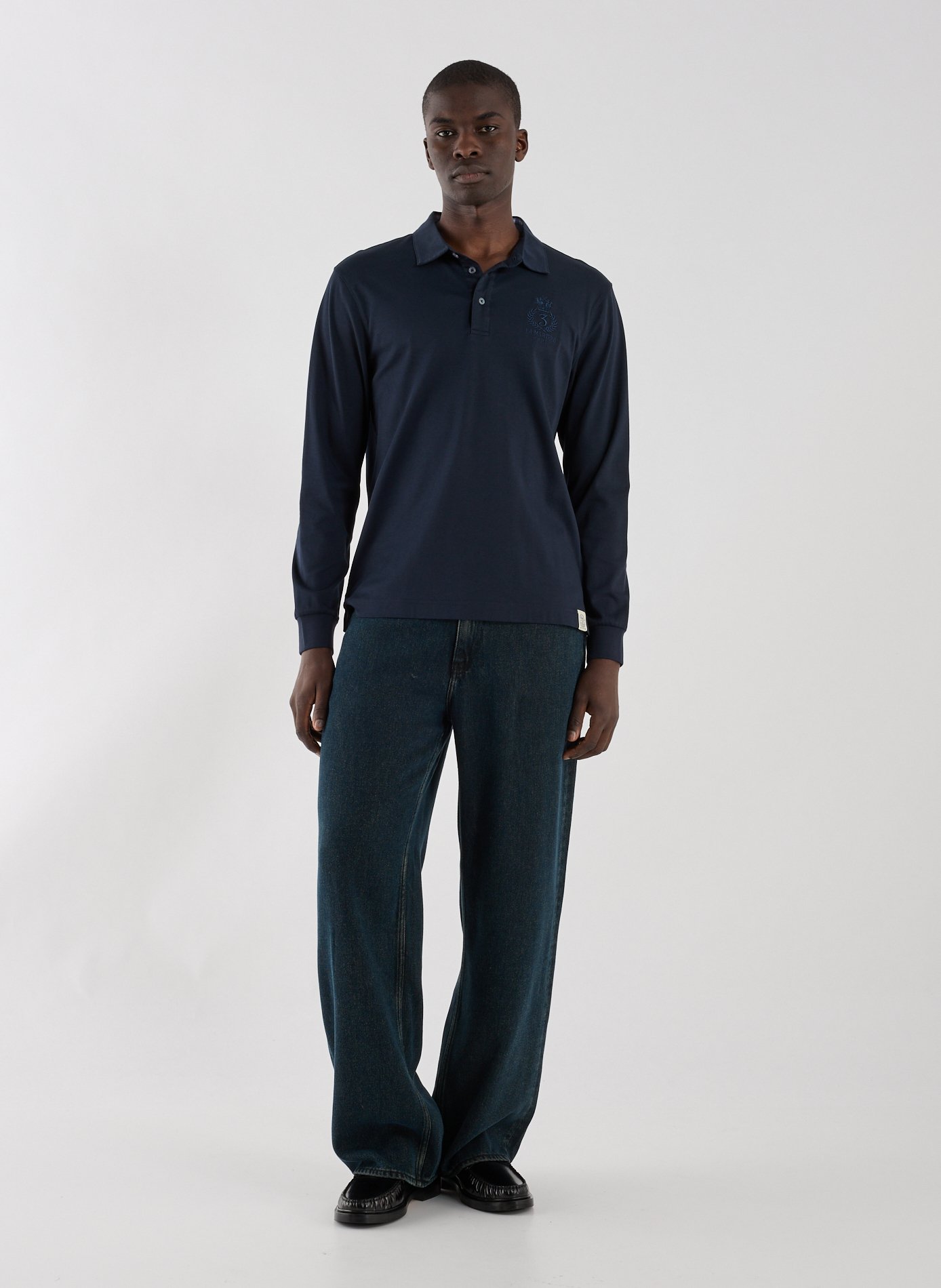 Polo à manches longues en coton LA MARTINA Bleu